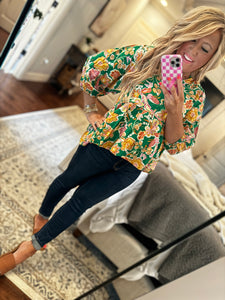 GREEN FLORAL TOP