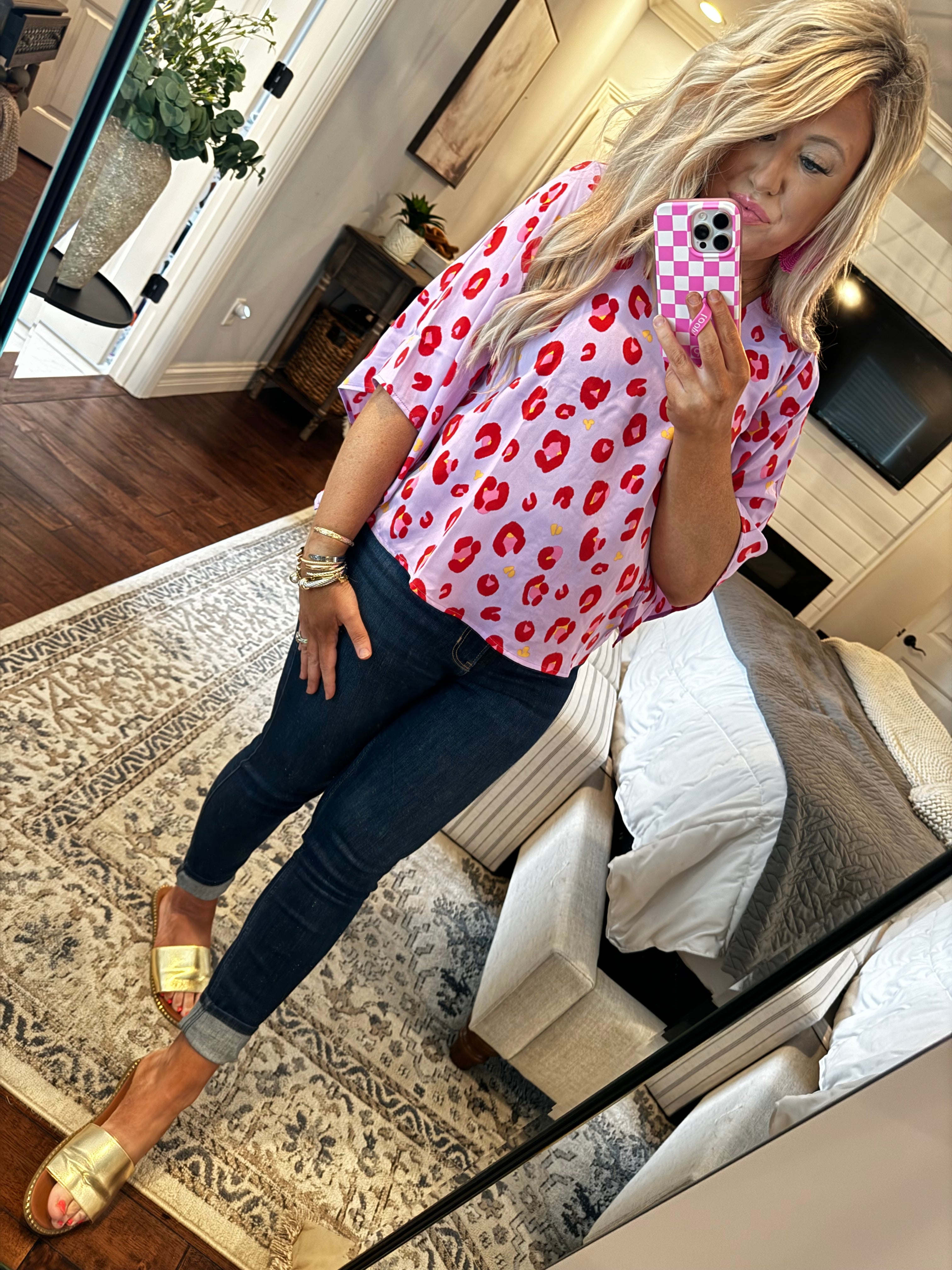 LILAC RED SPOTTED TOP