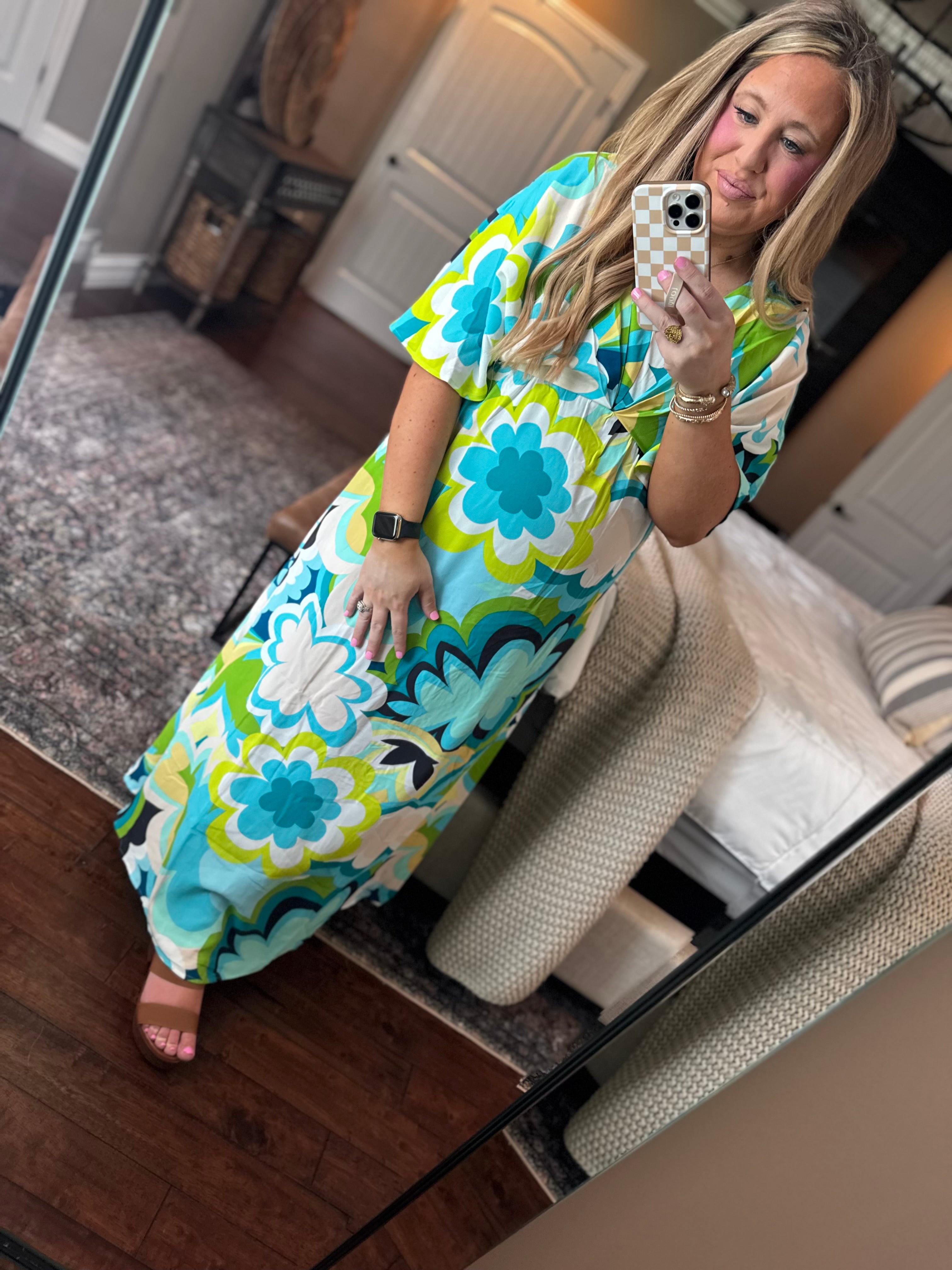 BLUE/YELLOW DRESS -K18