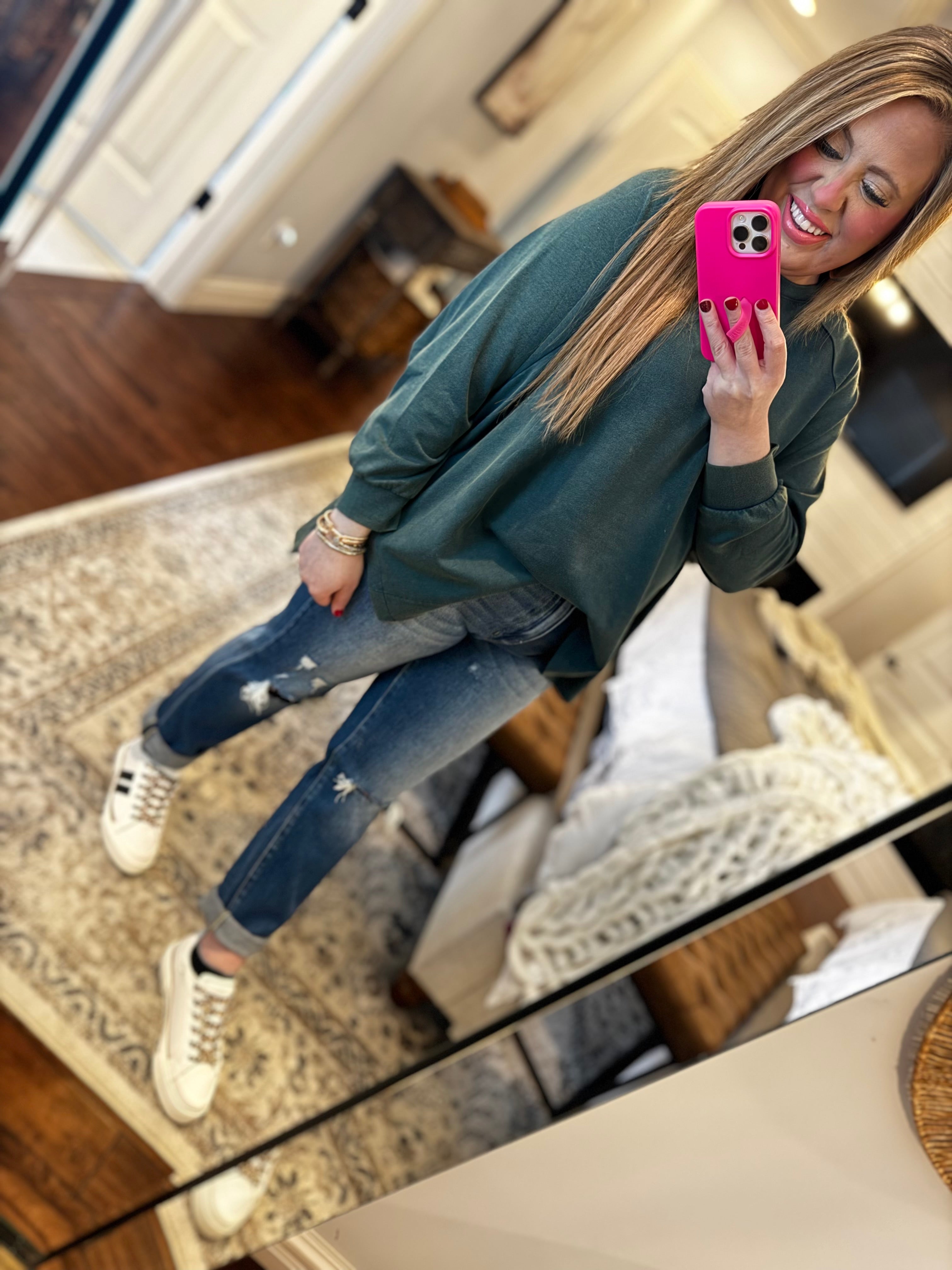 EASEL TEAL GREEN PULLOVER- 16Y