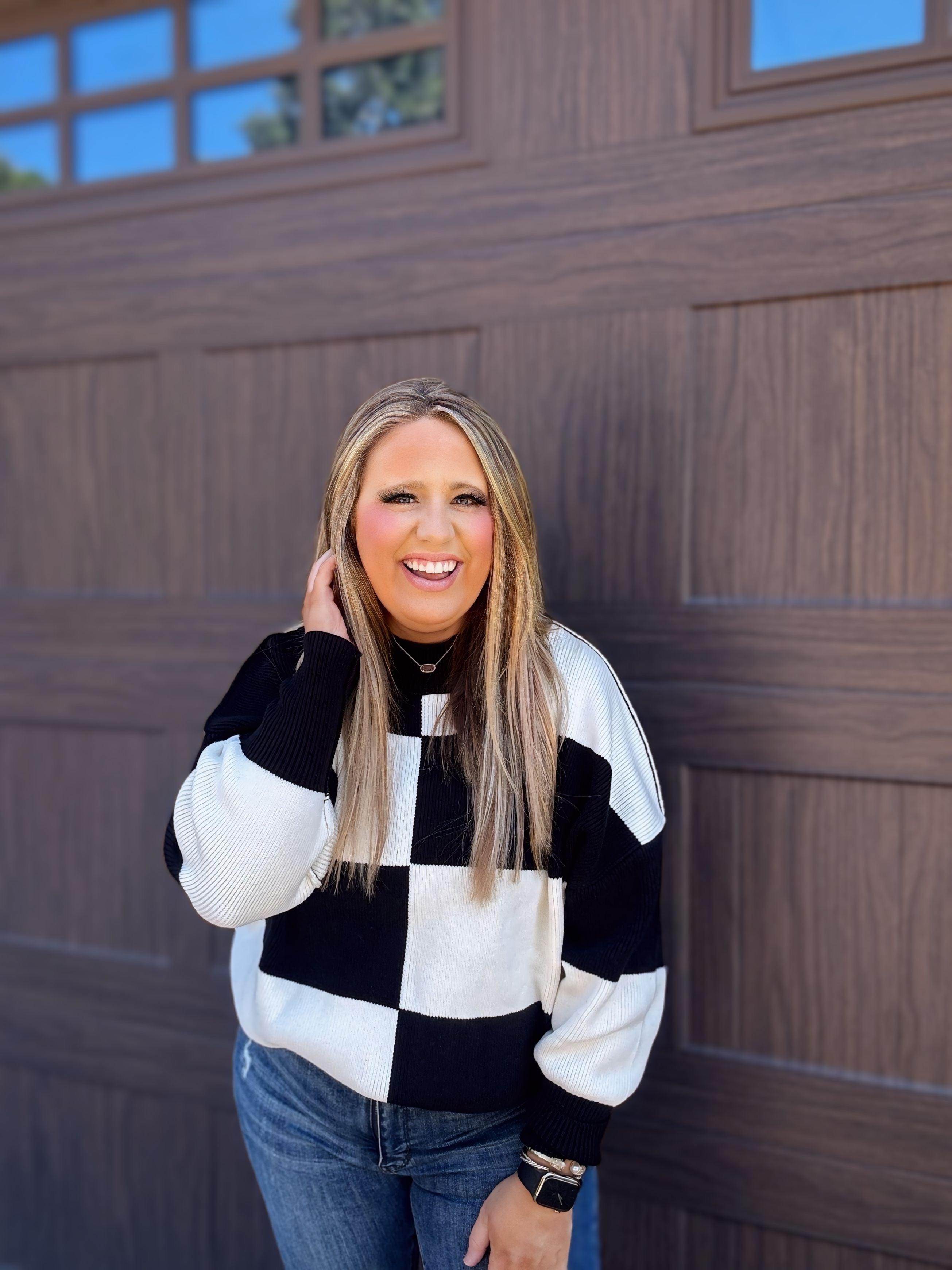 BLACK WHITE COMBO SWEATER M1