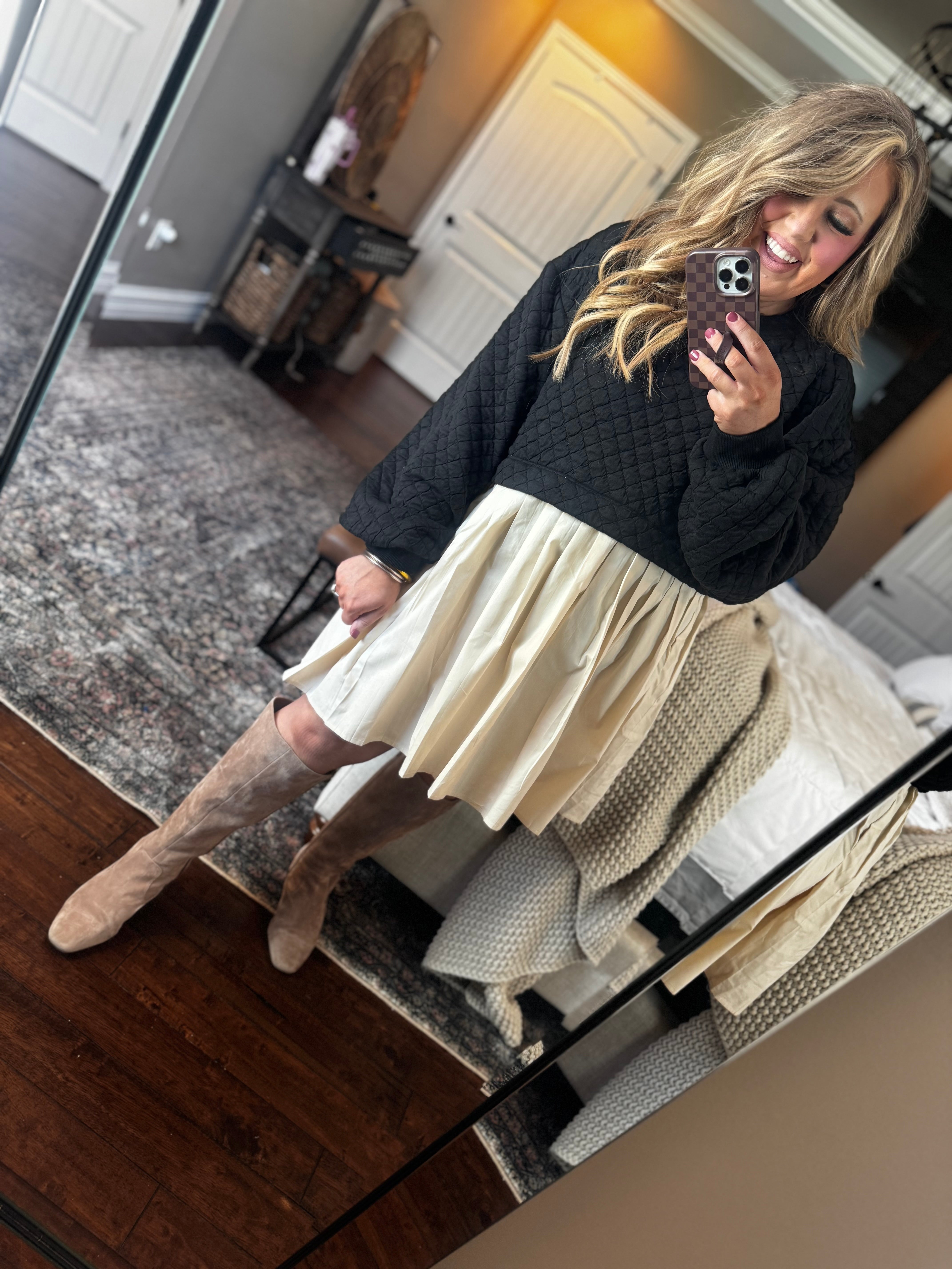 BLACK BEIGE TUNIC / DRESS Q15