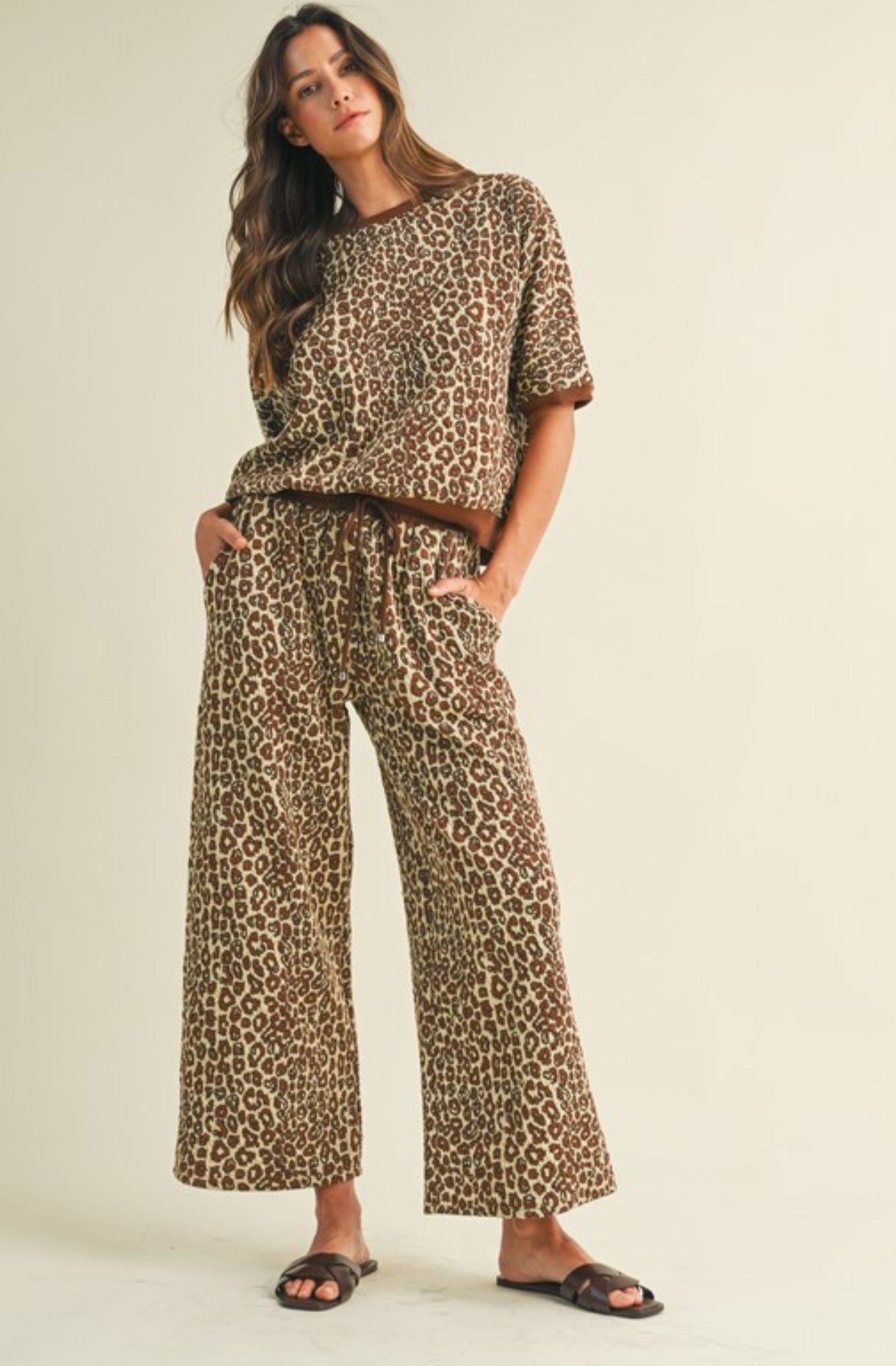 BROWN LEOPARD PRINT SET N1
