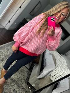 Pink/red multi sweater 27Y