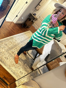 GREEN STRIPE SWEATER 10L