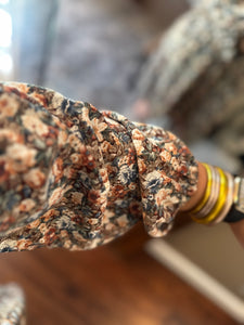 BROWN MULTI FLORAL DRESS O1