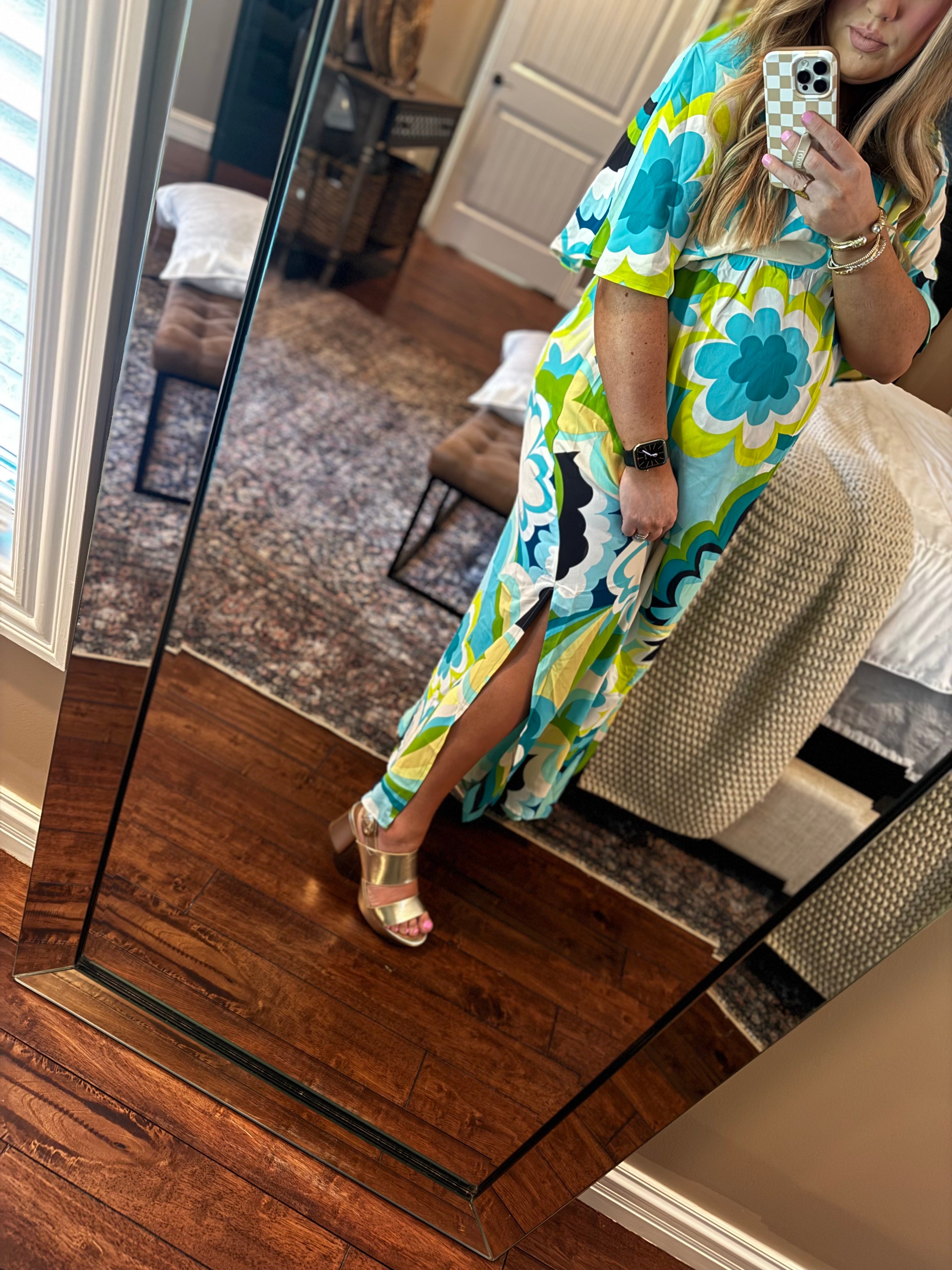 BLUE/YELLOW DRESS -K18