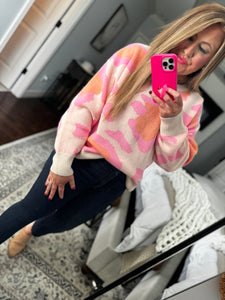 CREAM/PINK MULTI SWEATER 42Y