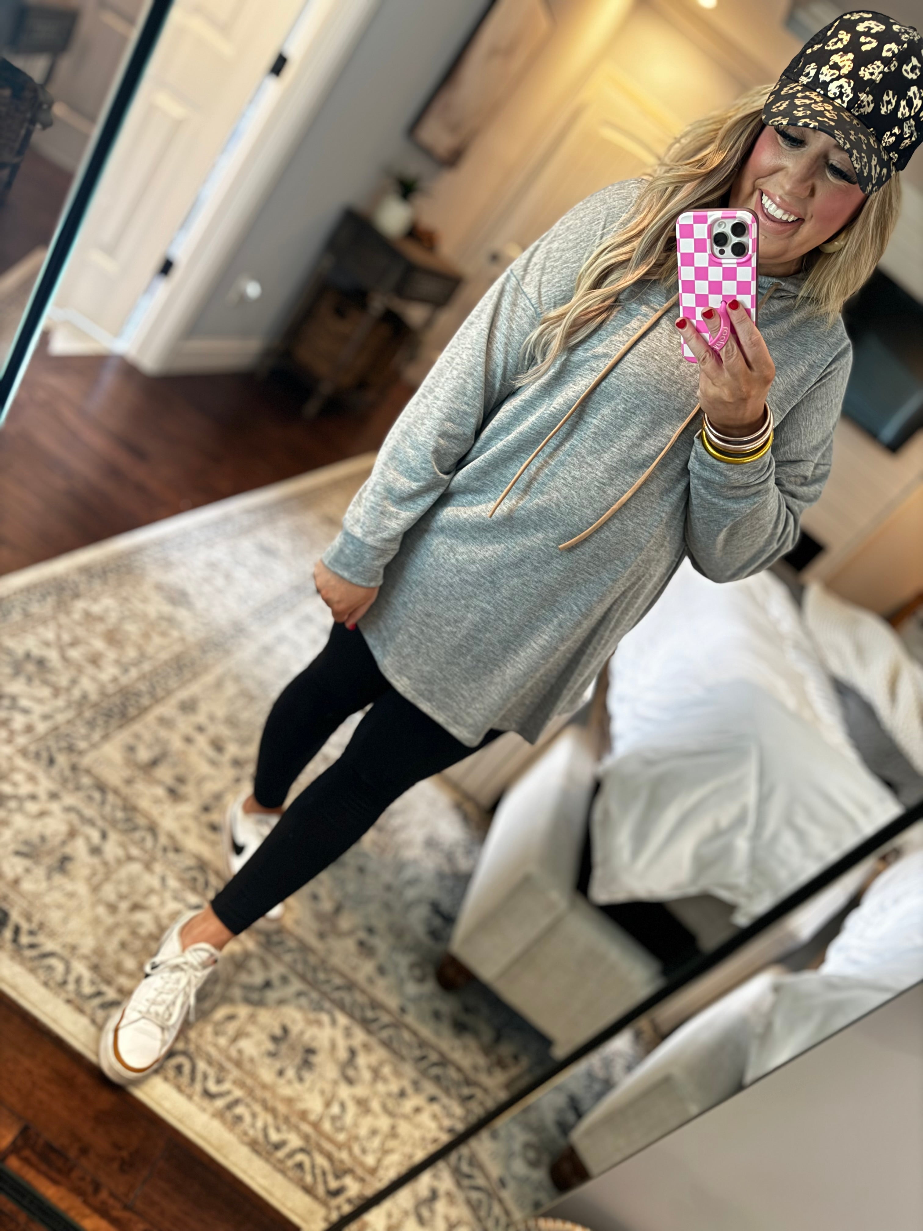 GRAY HOODIE TUNIC 26E