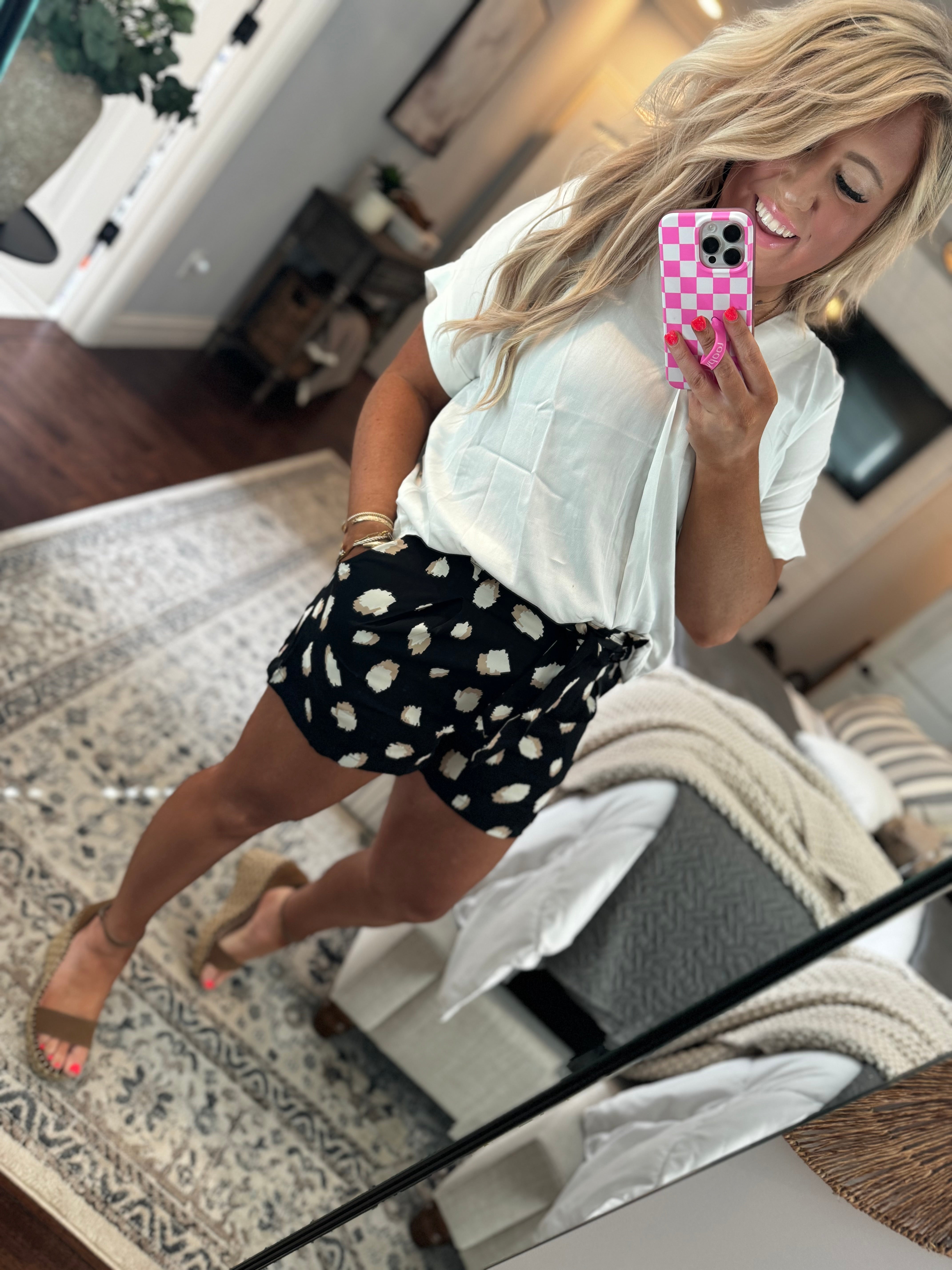 BLACK SPOTTED SHORTS