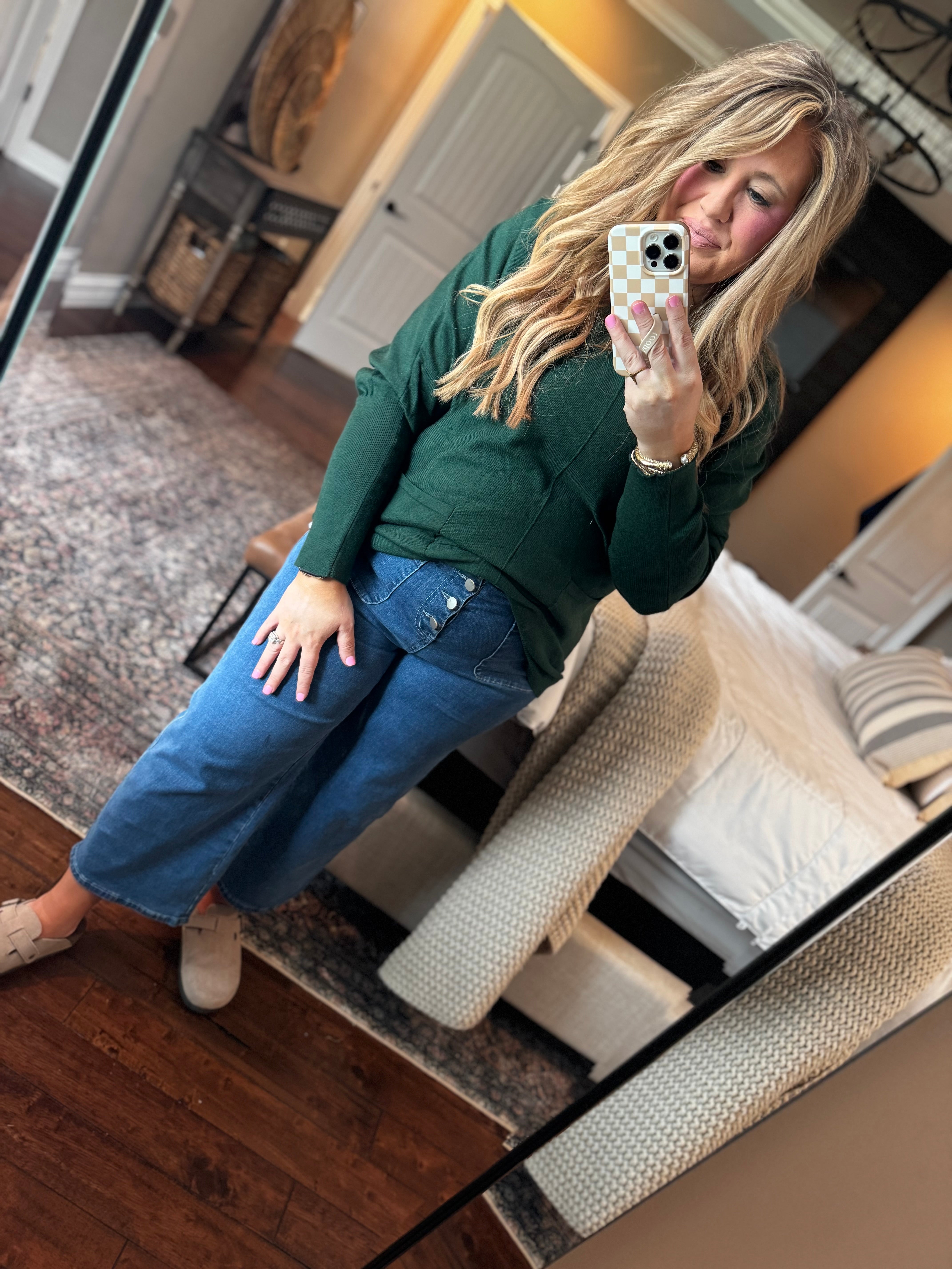 HUNTER GREEN 2 POCKET SWEATER 1K