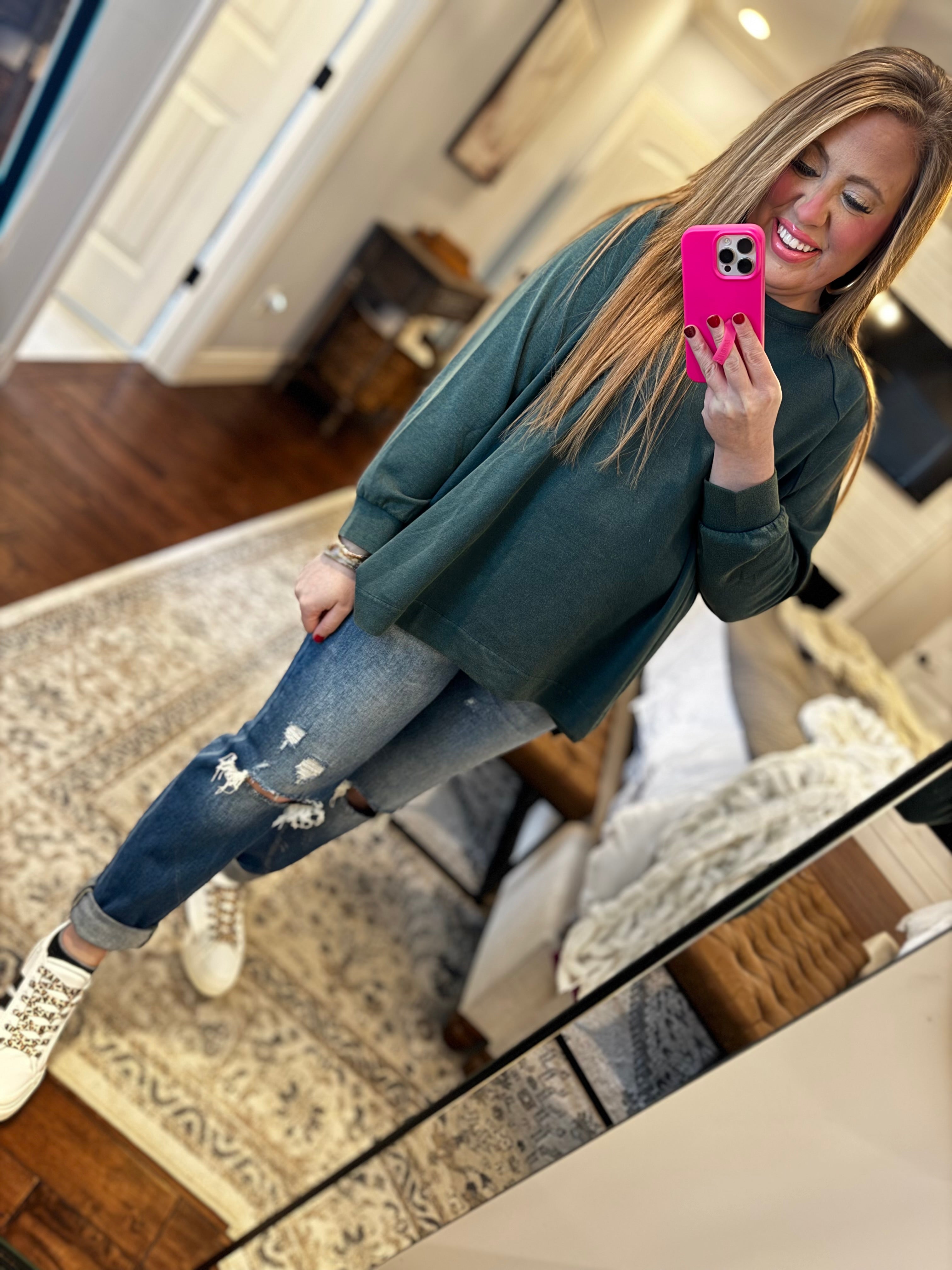 EASEL TEAL GREEN PULLOVER- 16Y