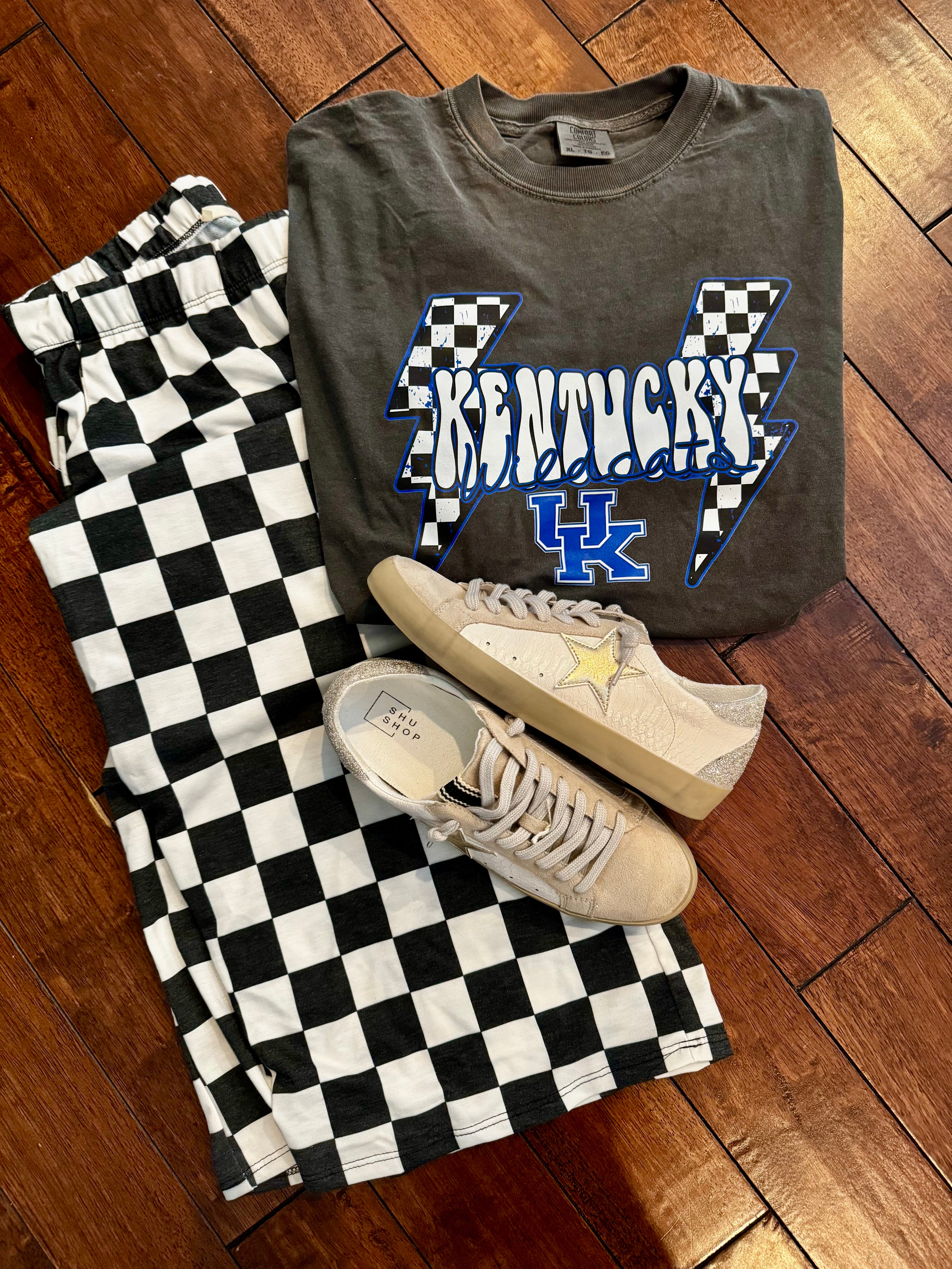 BLACK WHITE CHECKED BOTTOMS O7