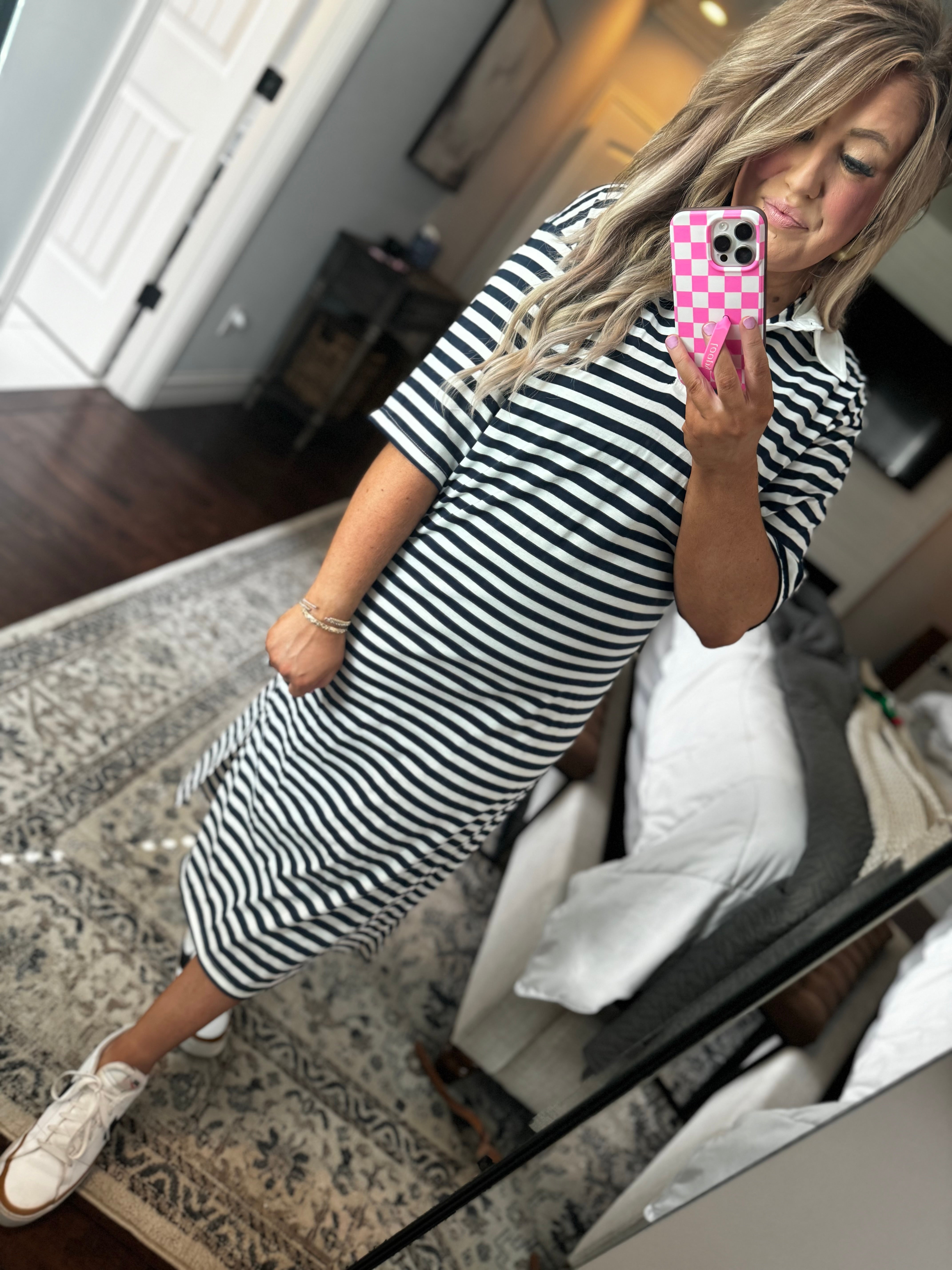 NAVY STRIPE DRESS- 11I