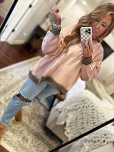 BLUSH/BROWN SWEATSHIRT 3W