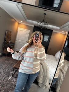 KHAKI STRIPE SWEATER M 14
