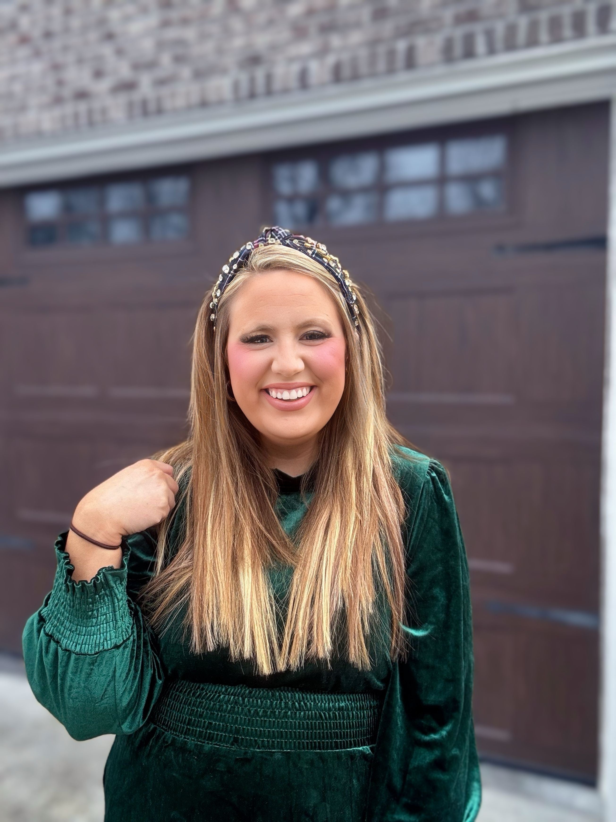 DOORBUSTER HUNTER GREEN VELVET DRESS S17