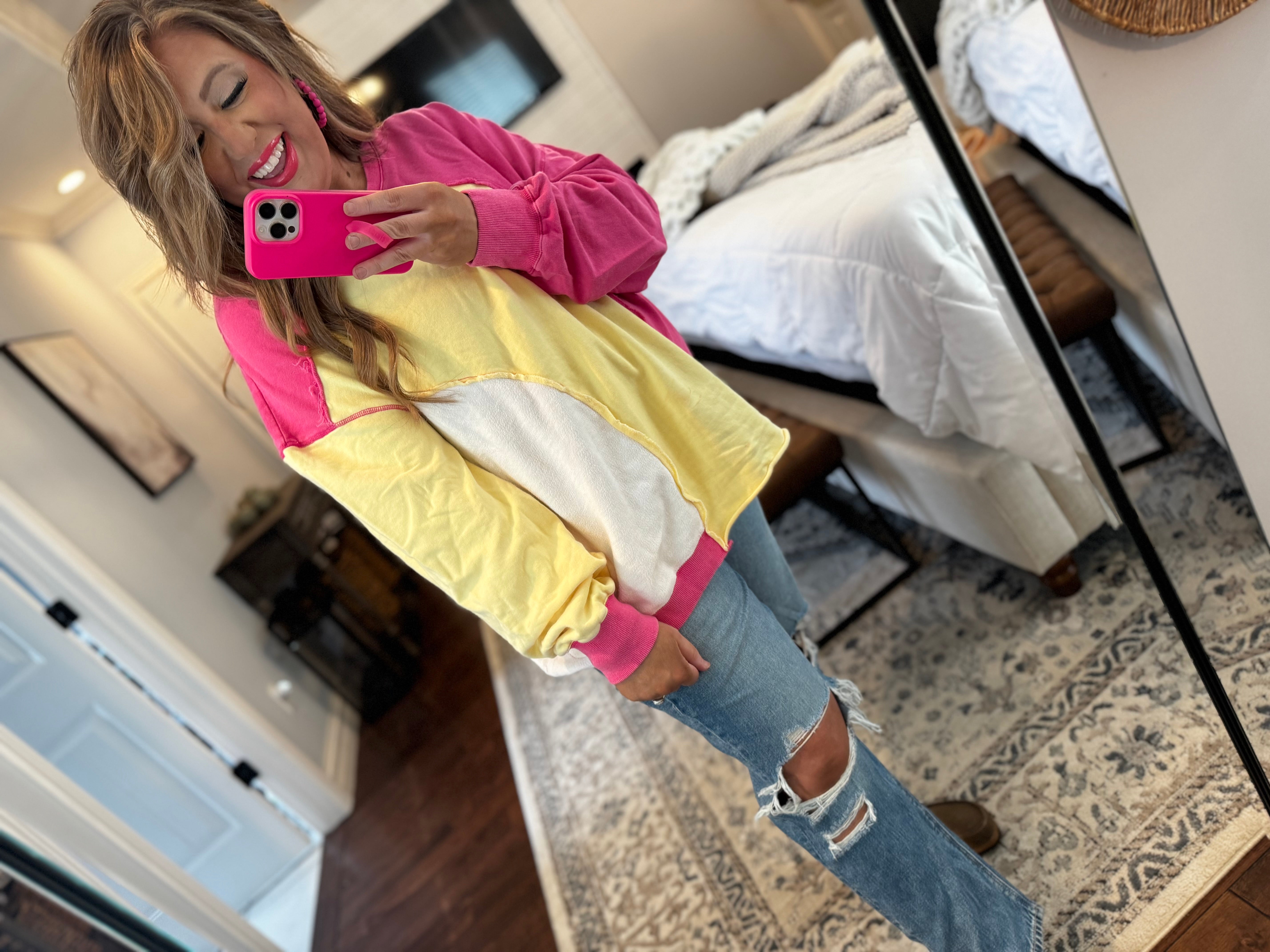 OVERSIZED FUSICHA/LEMON SWEATSHIRT- 7Z