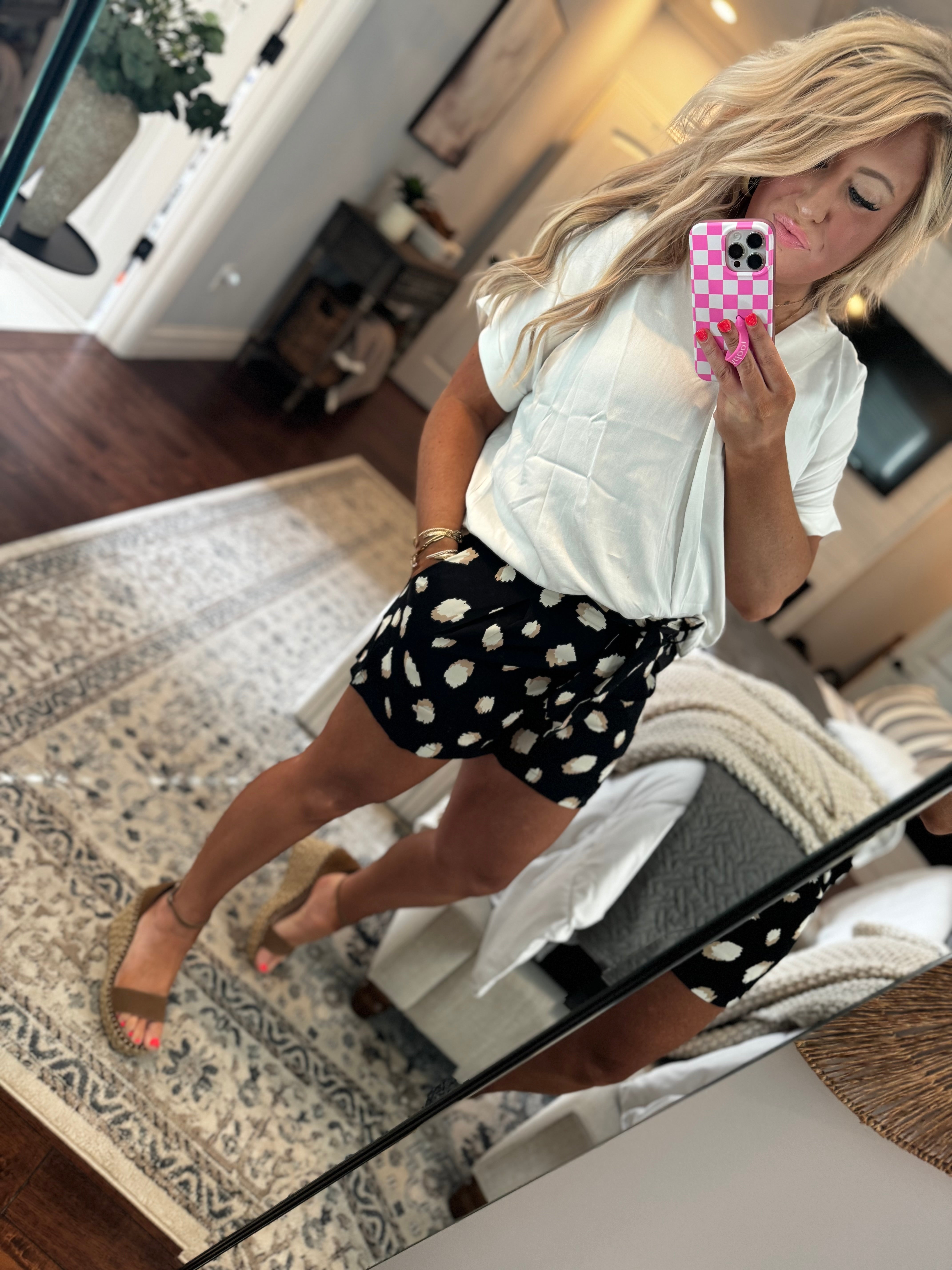 BLACK SPOTTED SHORTS