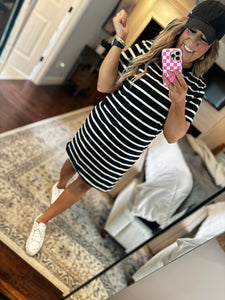 BLACK AND WHITE STRIPE DRESS- 4F