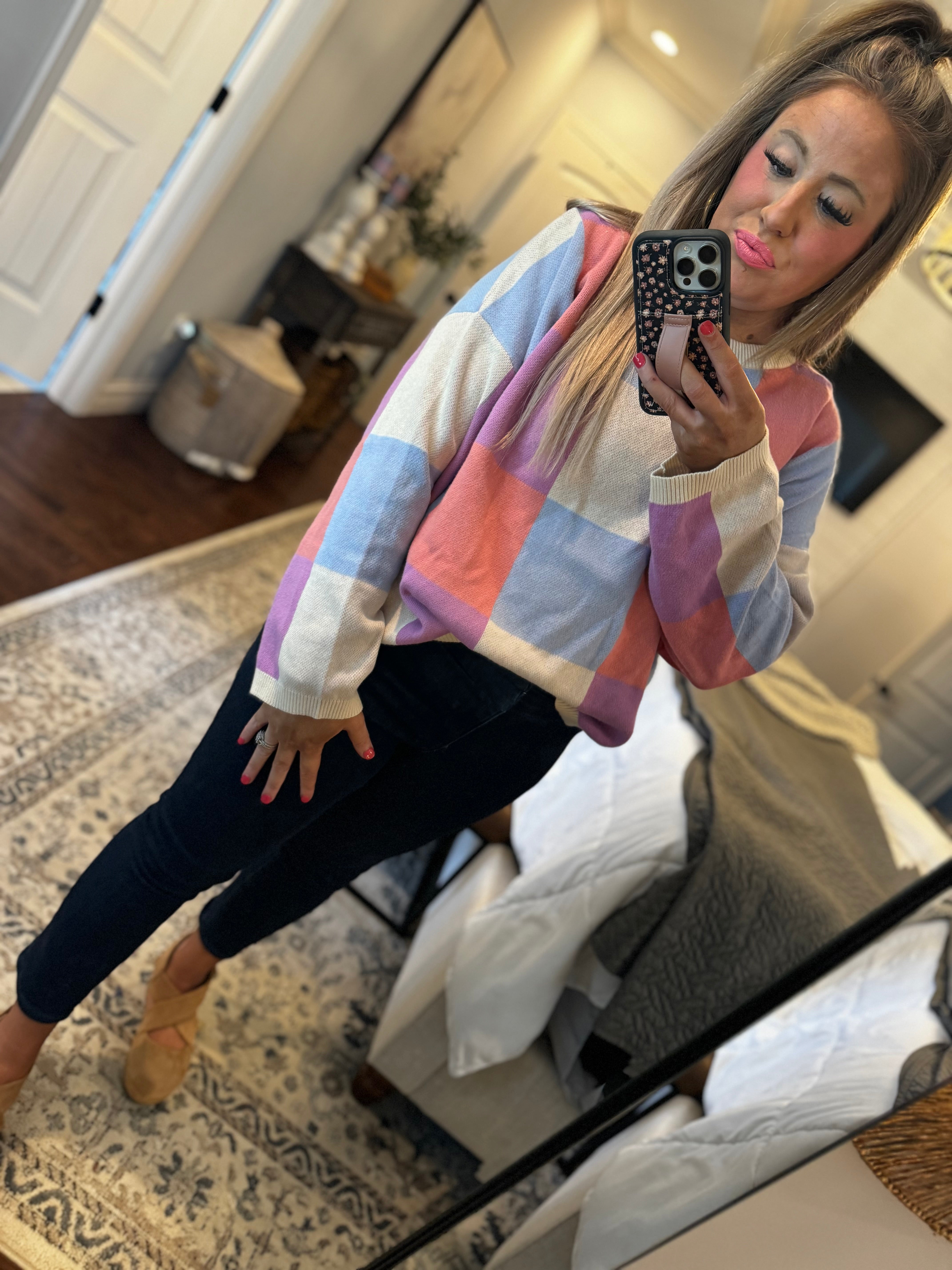 CORAL MULTI COLOR SWEATER T19