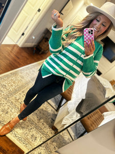 GREEN STRIPE SWEATER 10L