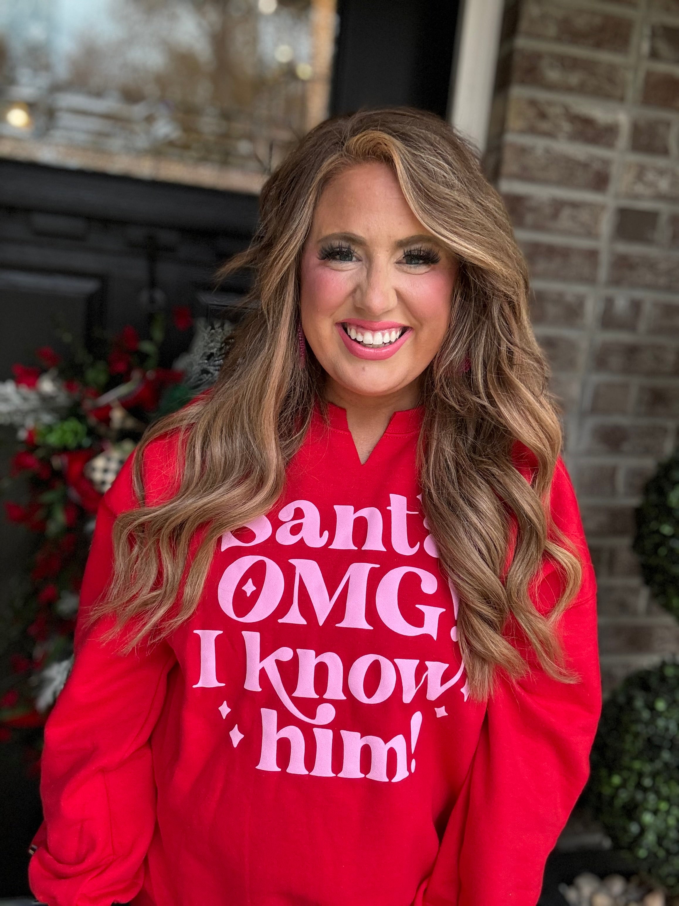 SANTA OMG I KNOW HIM SWEATSHIRT 34V