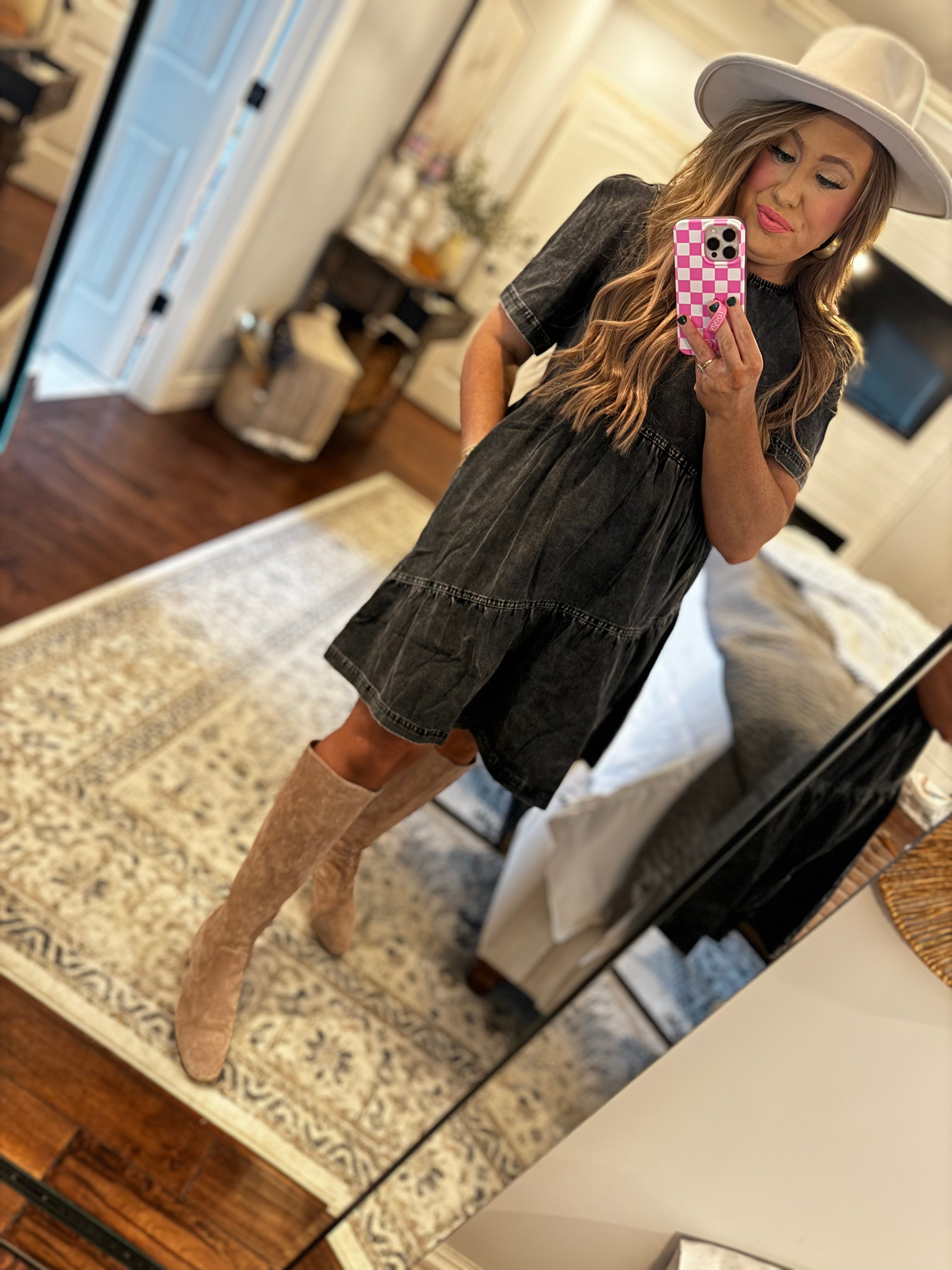 BLACK DENIM DRESS P21