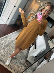 PALE BROWN TUNIC DRESS- 18I