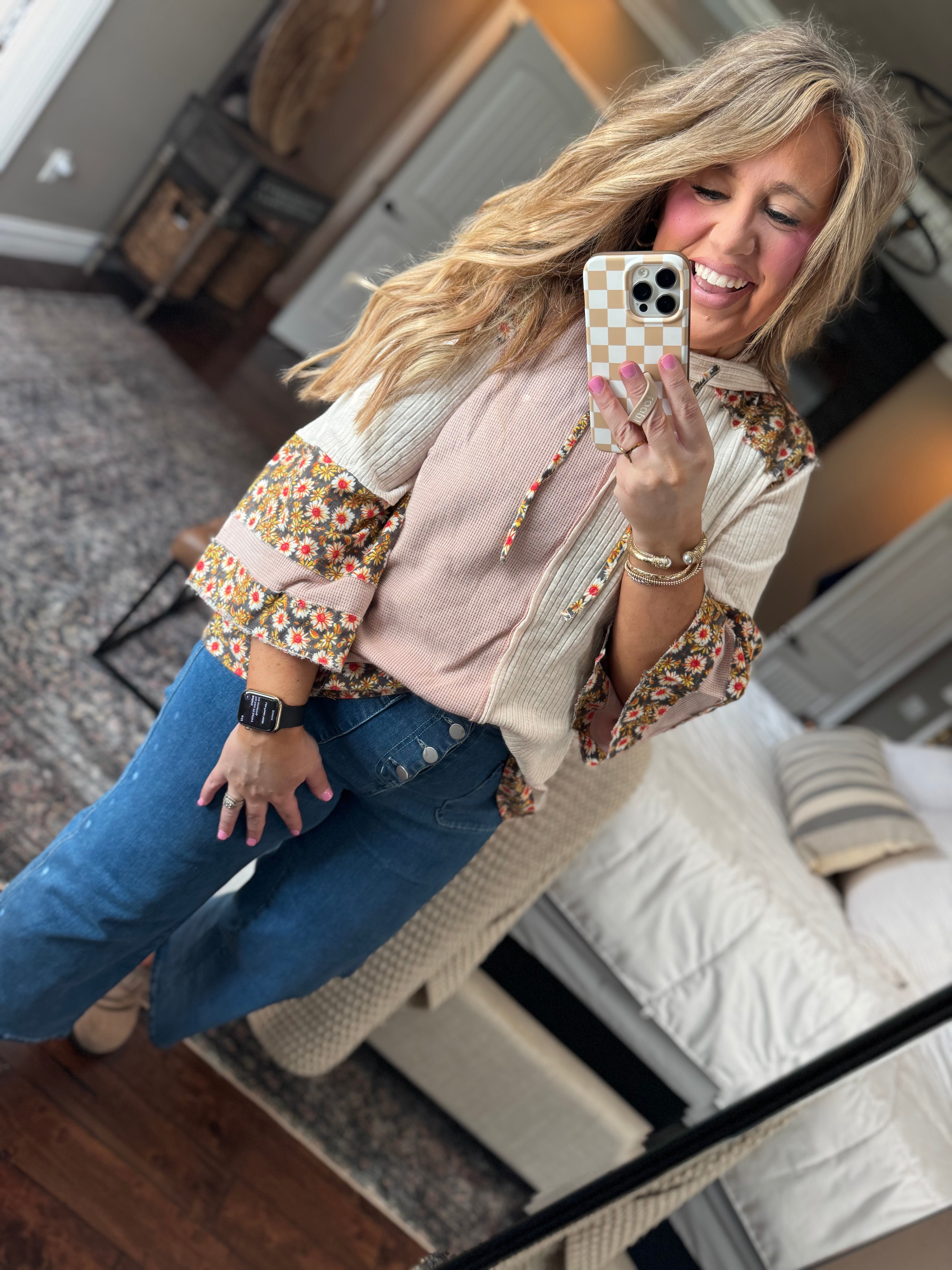 POL ALMOND FLORAL HOODIE K9