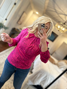 ROSE LEOPARD SPOTTED TOP