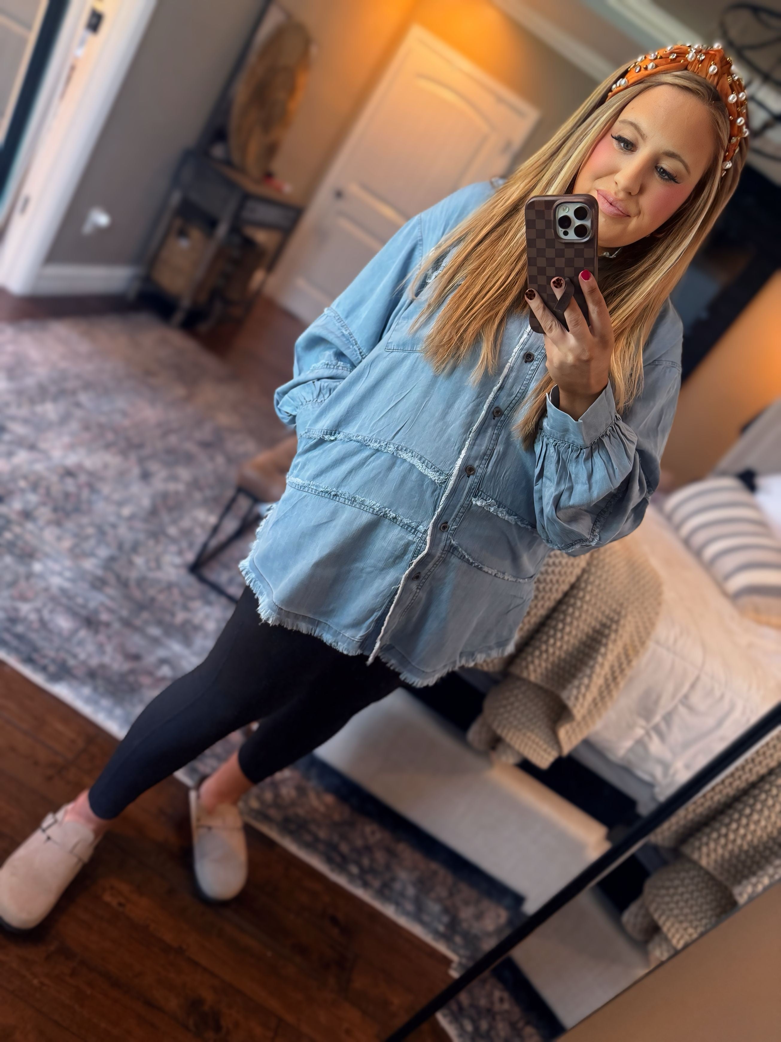 EASEL WASHED DENIM TOP / TUNIC O18
