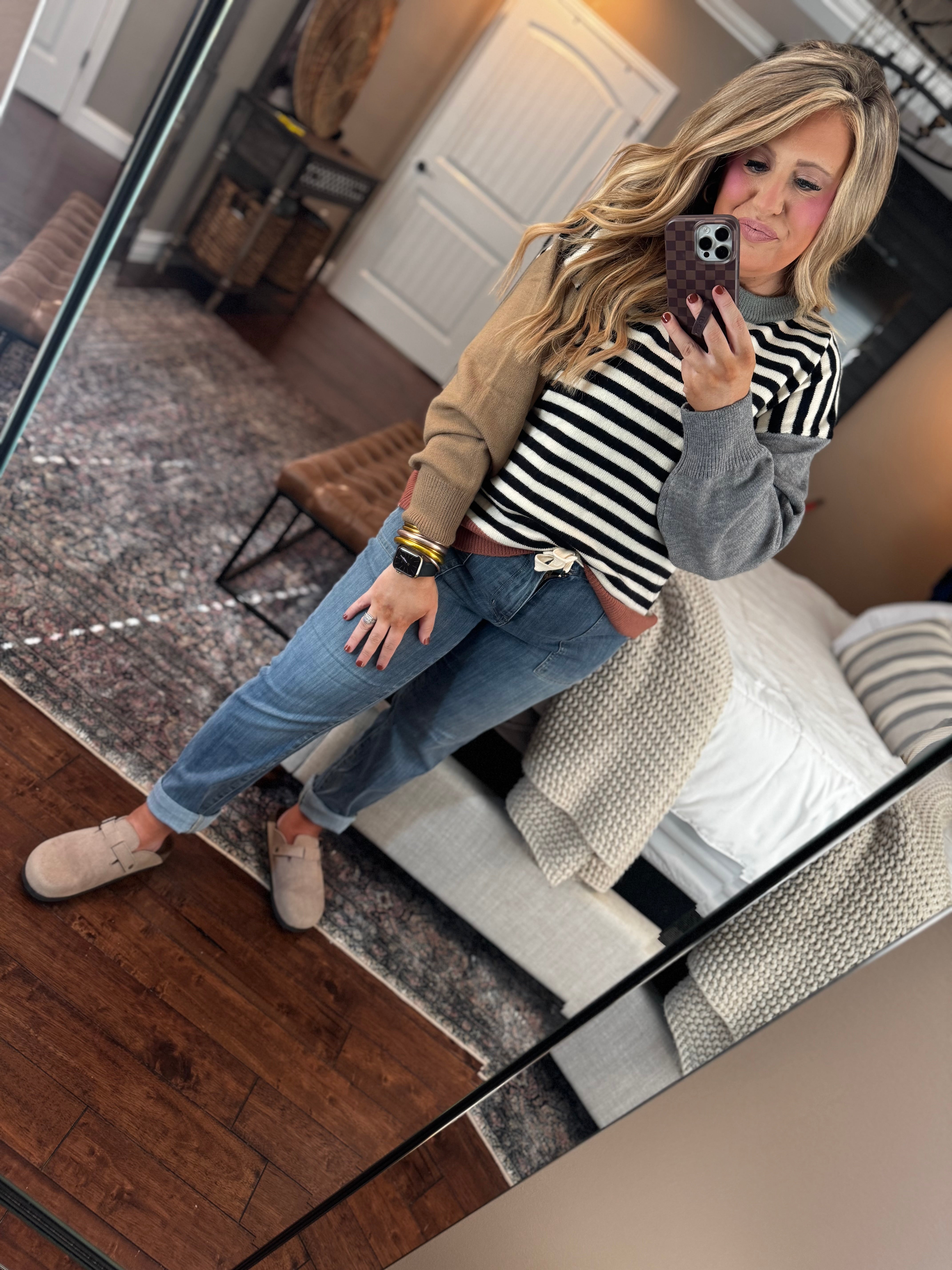 IVORY / BLACK STRIPE SWEATER M7
