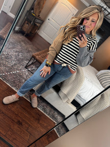 IVORY / BLACK STRIPE SWEATER M7