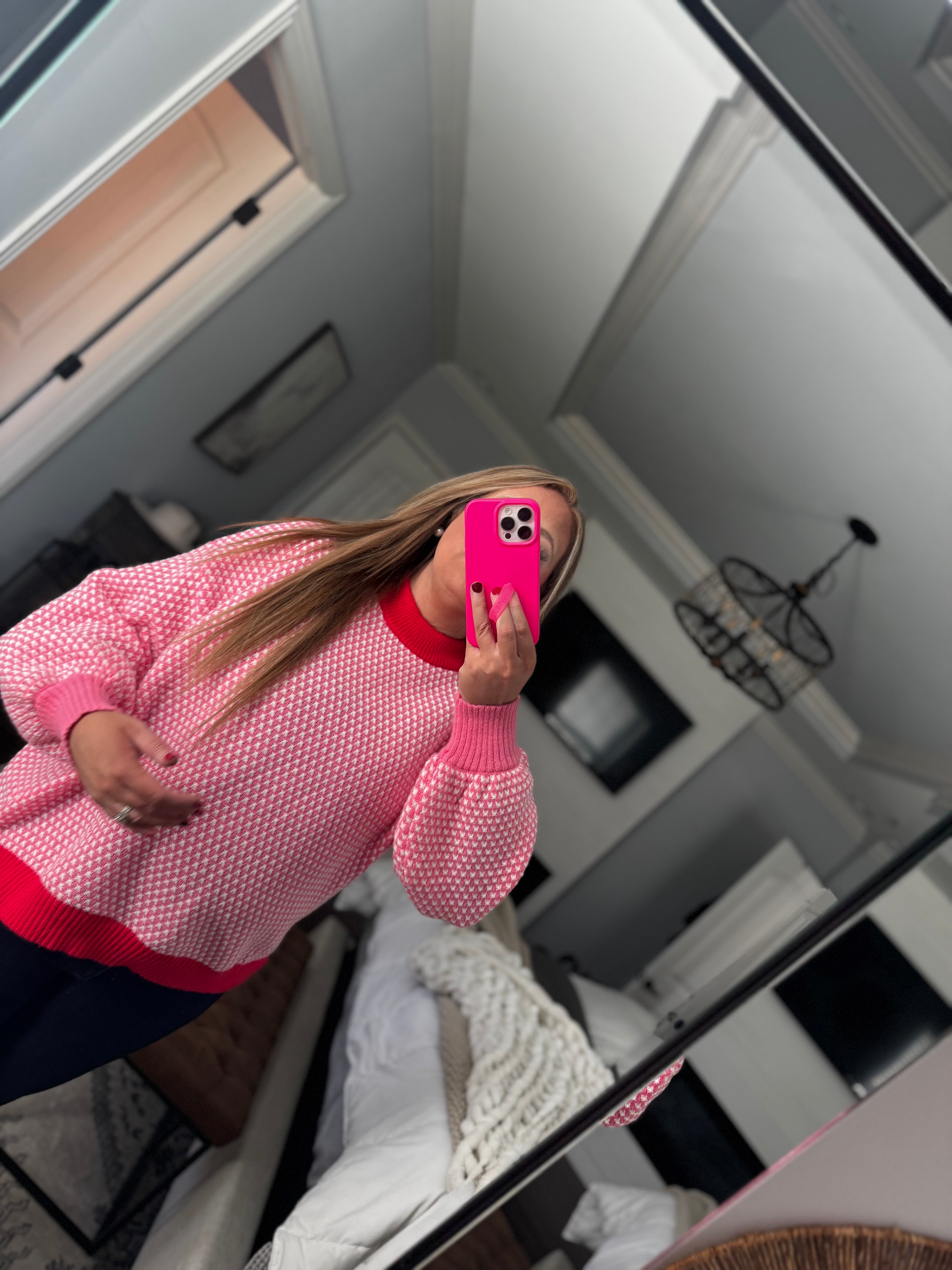 Pink/red multi sweater 27Y