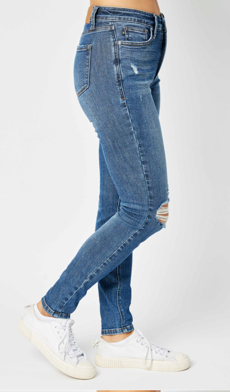 TUMMY CONTROL JUDY BLUE JEANS-DARK WASH