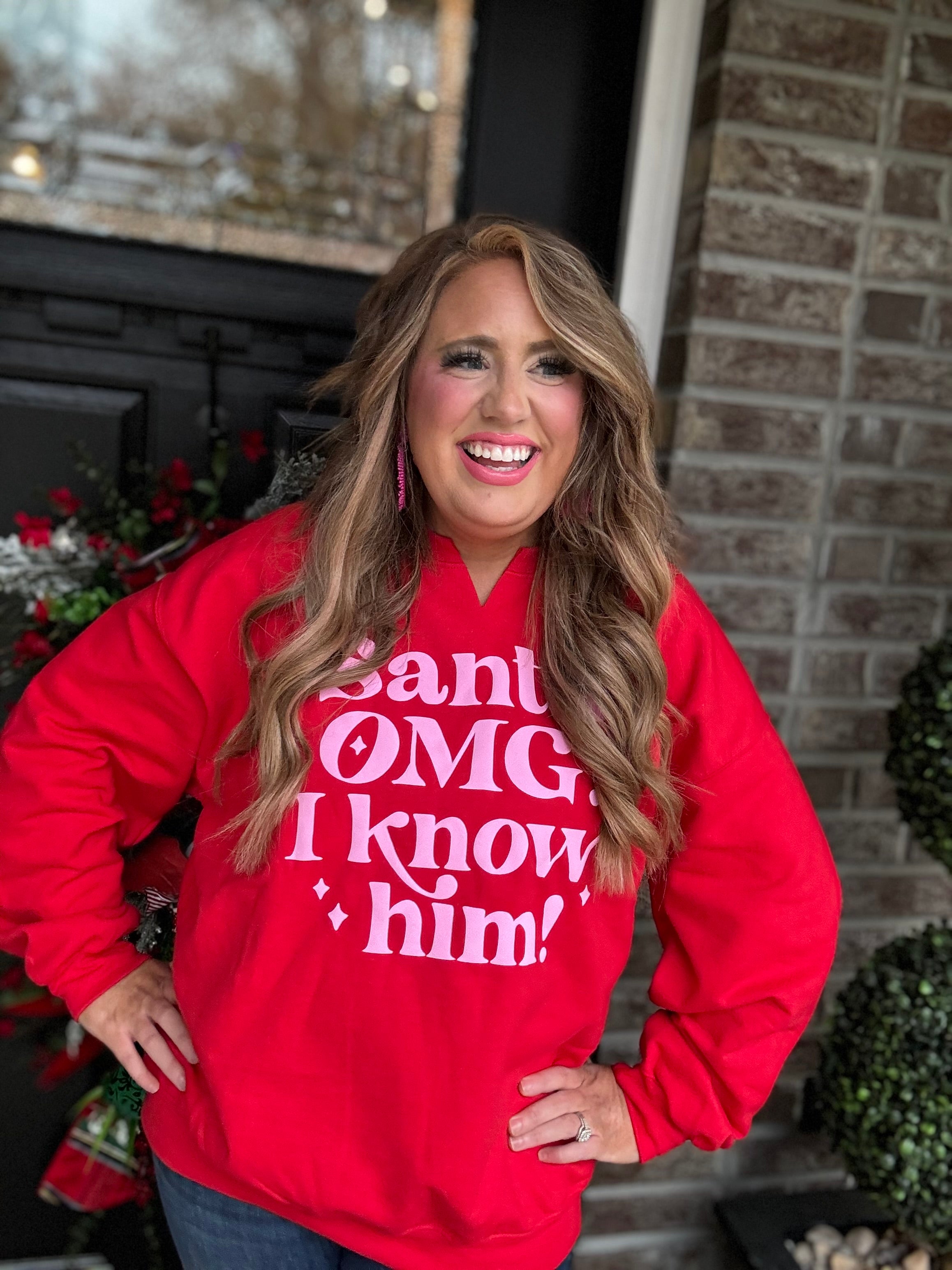 SANTA OMG I KNOW HIM SWEATSHIRT 34V