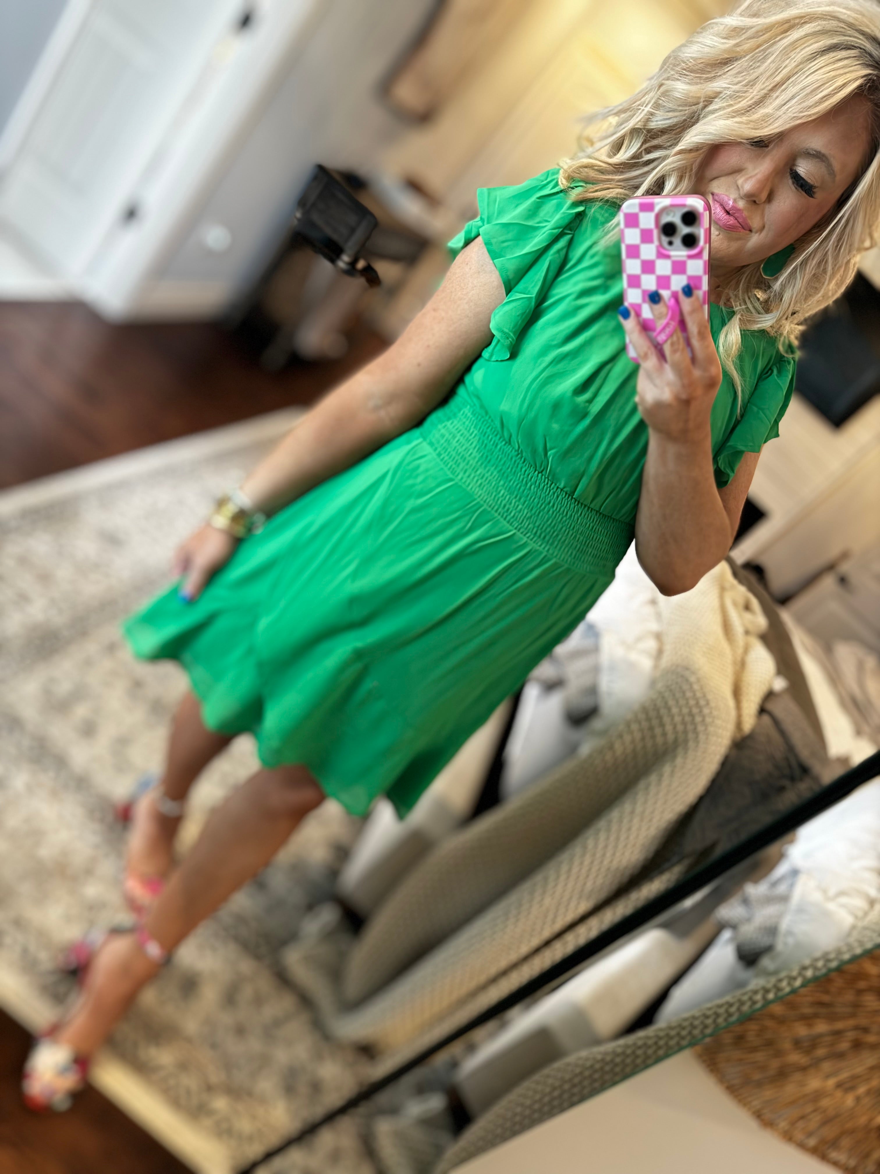 KELLY GREEN DRESS