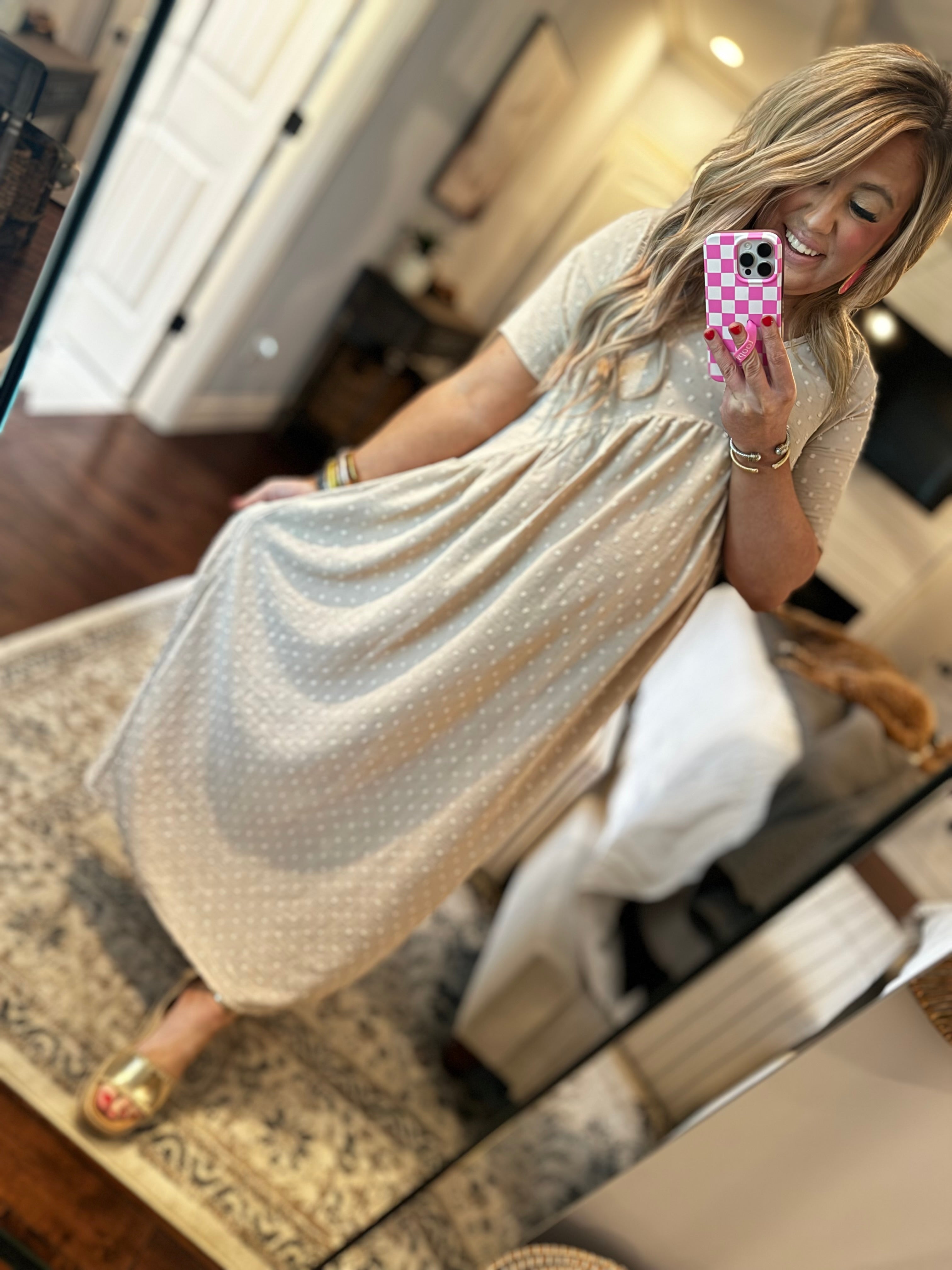 TAUPE DOTTED MAXI 26D