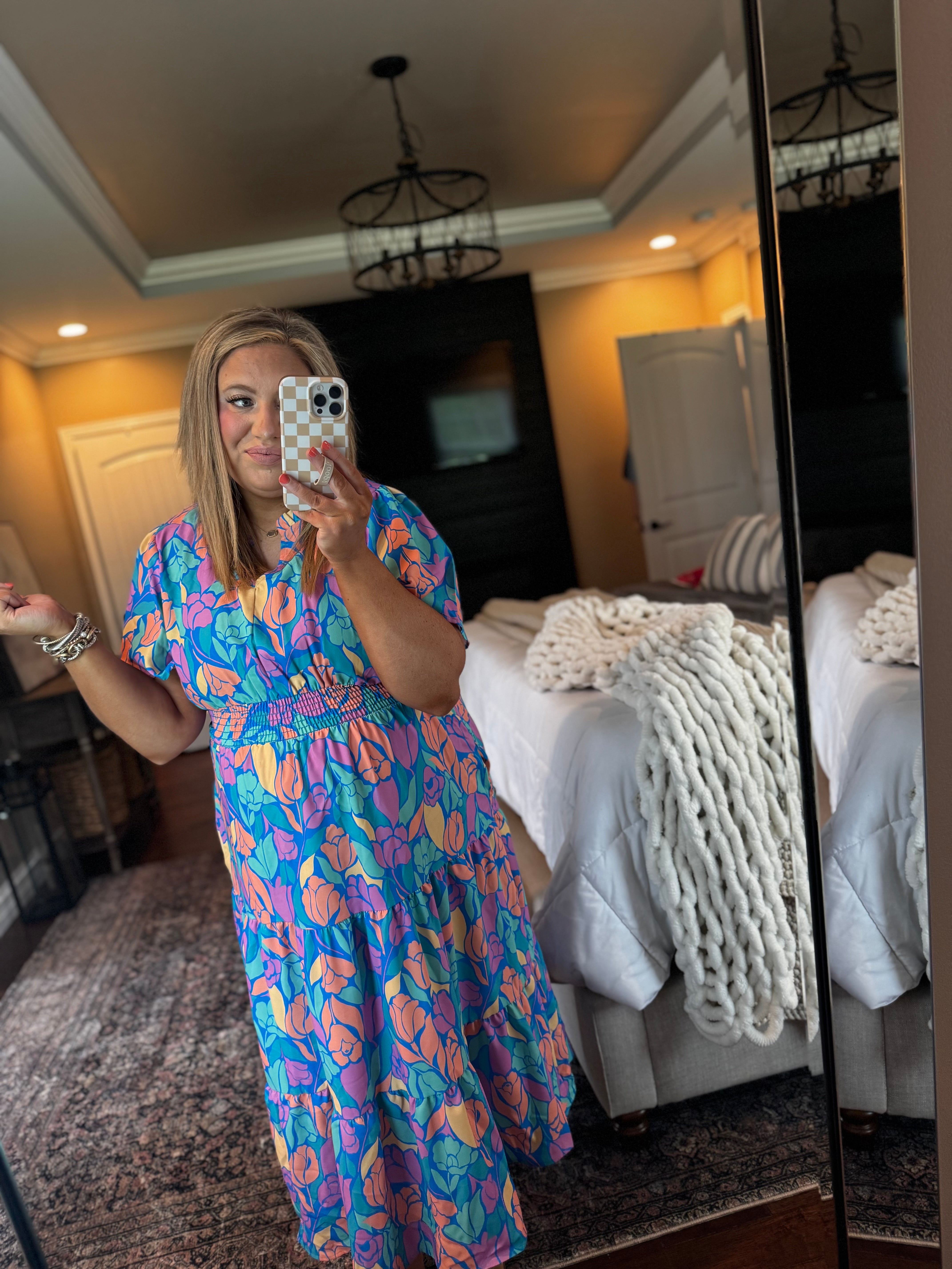 BLUE / TANGERINE DRESS F7