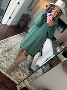 GREY GREEN TUNIC DRESS- 17I