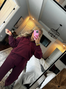 WINE  TOP AND SWEATPANT 19E