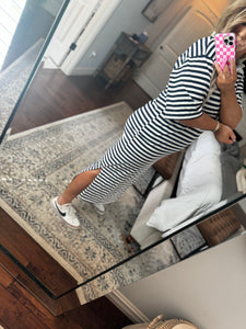 NAVY STRIPE DRESS- 11I