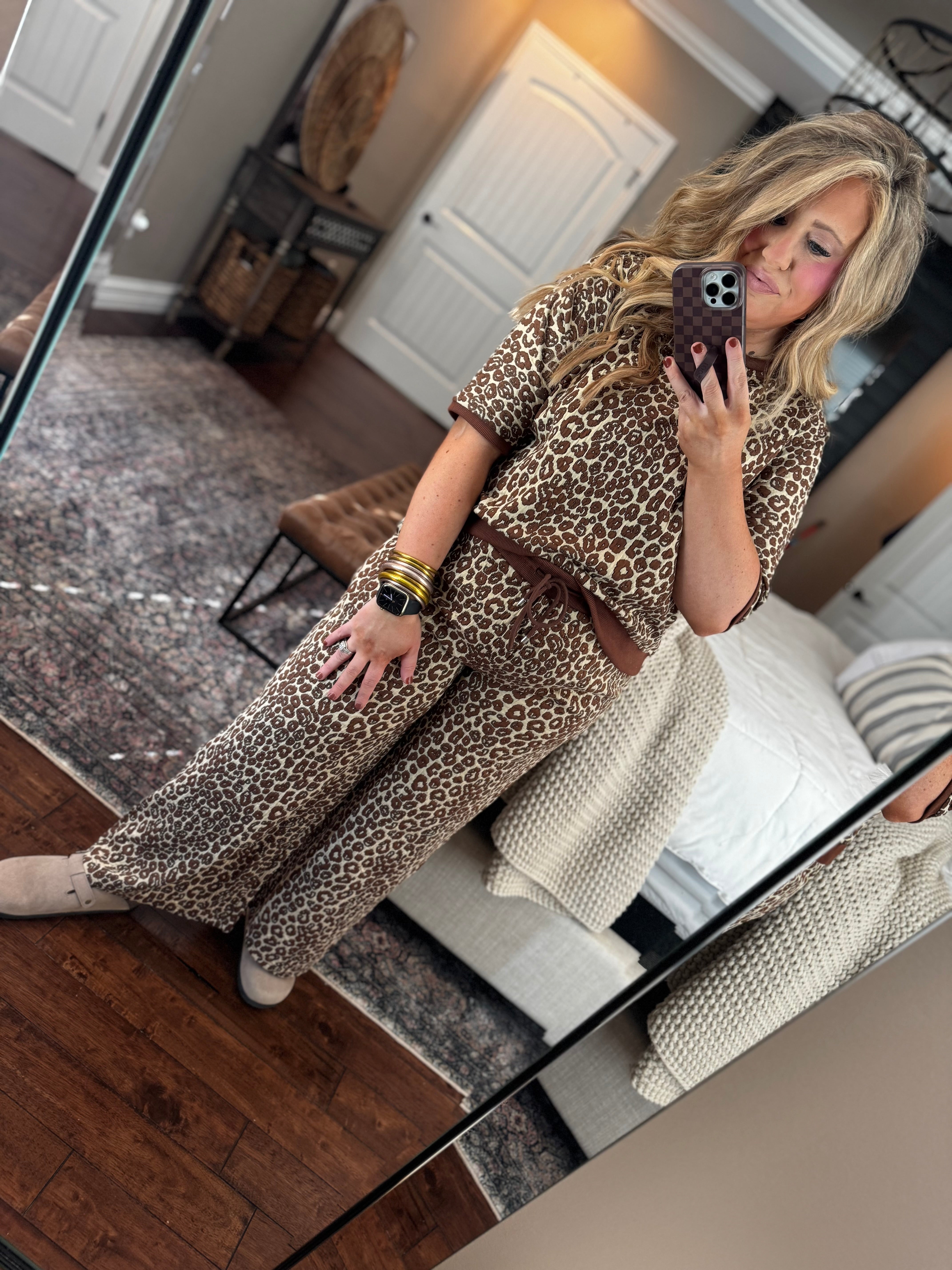 BROWN LEOPARD PRINT SET N1