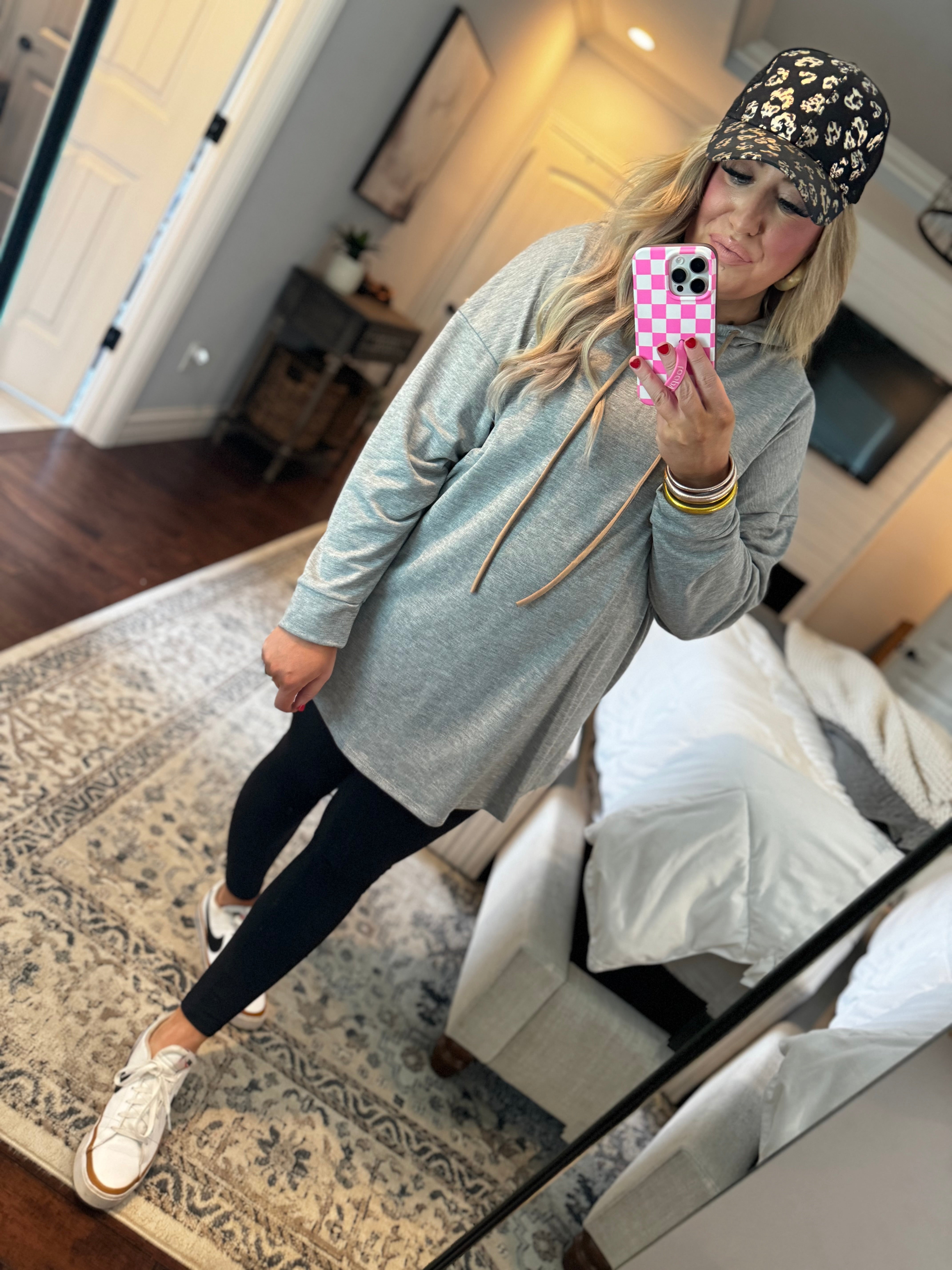 GRAY HOODIE TUNIC 26E