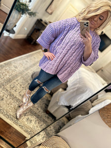 LILAC CHUNKY KNIT SWEATER