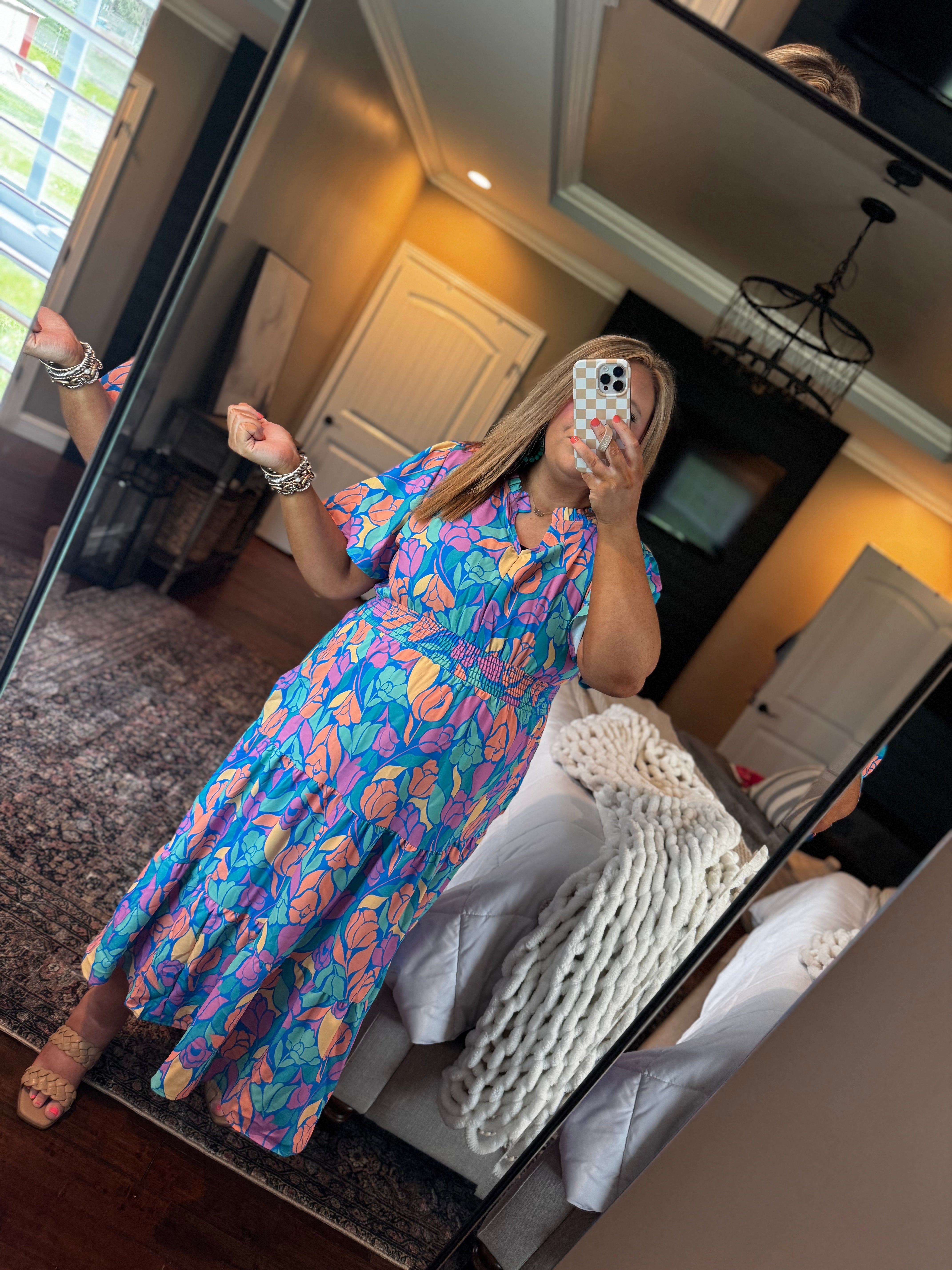 BLUE / TANGERINE DRESS F7