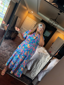 BLUE / TANGERINE DRESS F7