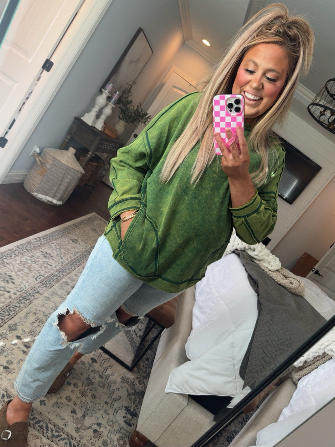 HUNTER GREEN SWEATSHIRT- 7N