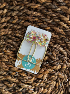 Floral gold earrings